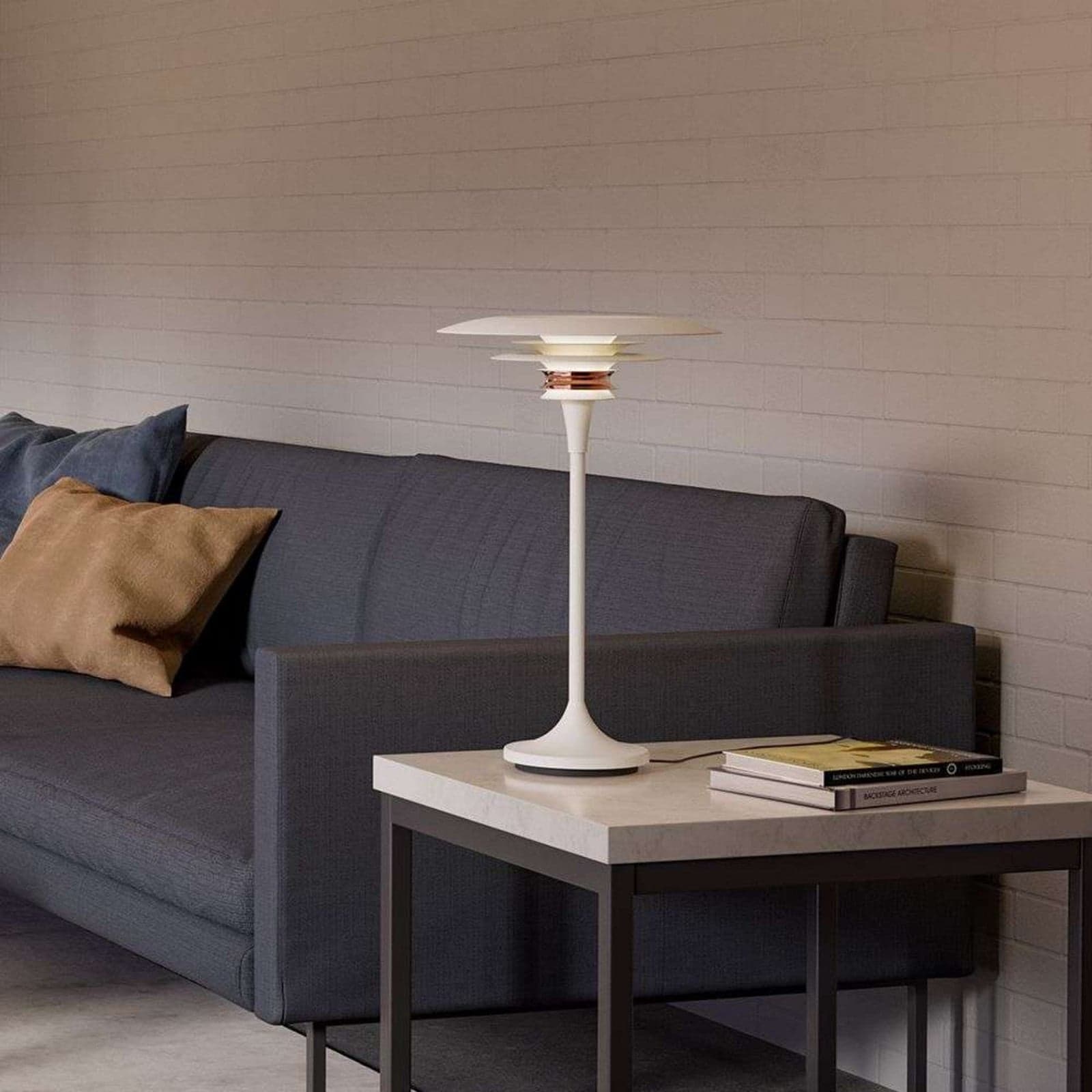 Diablo Bordlampe Ø30 Matt White/Rosé Silver - Belid - Stue - Metall