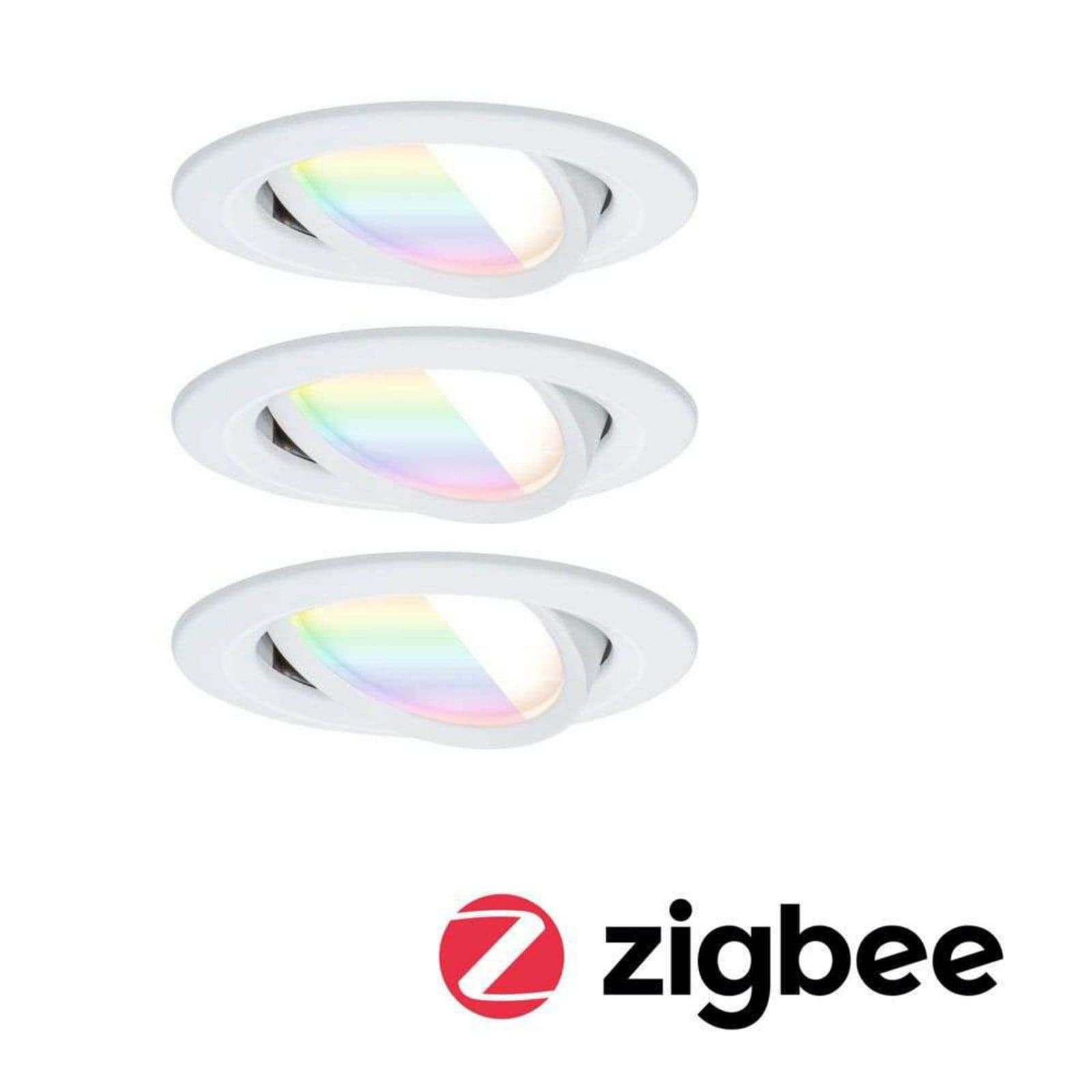 Nova Coin Smart innbyggingslampe, hvit, Ø 8,4 cm, RGBW, 3-pakning – Paulmann - Stue - Moderne - Aluminium - Med en lyskilde