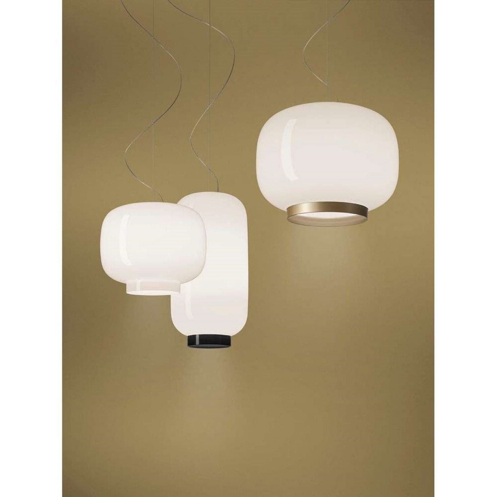 Chouchin 1 Reverse My Light hengelampe, hvit/gull - Foscarini - Spisestue - Glass