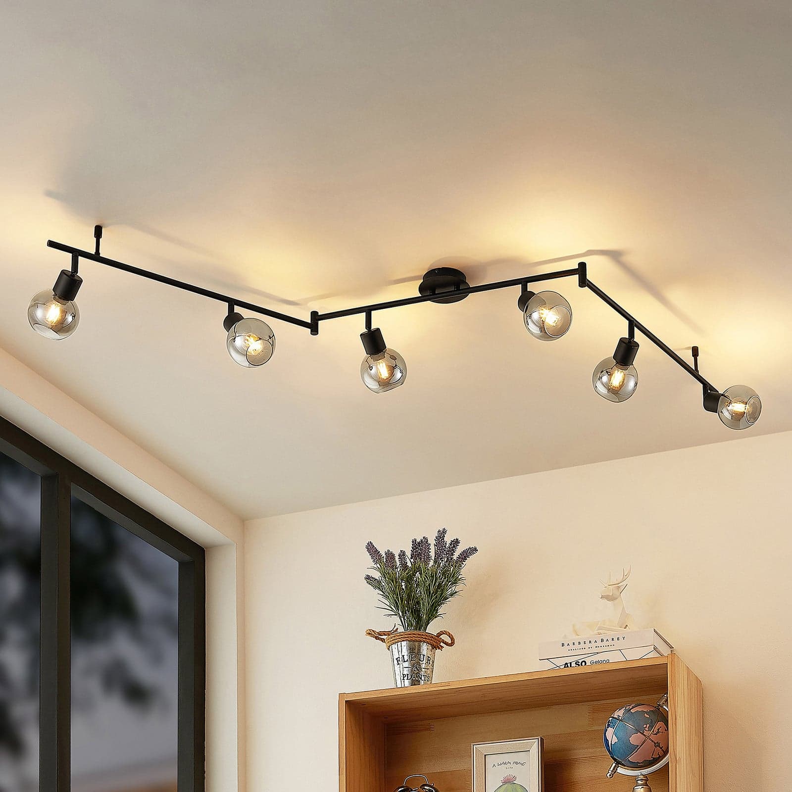 Eridia 6 Taklampe Black - Lindby - Stue - Moderne - Metall - Med flere lyskilder