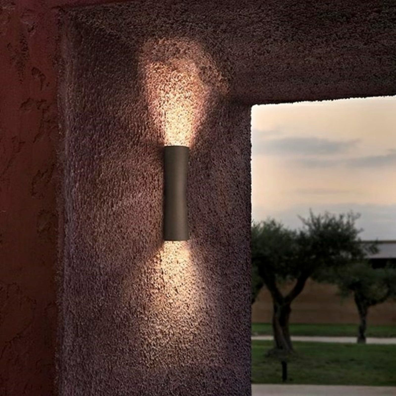 Clessidra 40°+40° Utendørs Vegglampe Mørk Brun - Flos - Terrasse - Metall