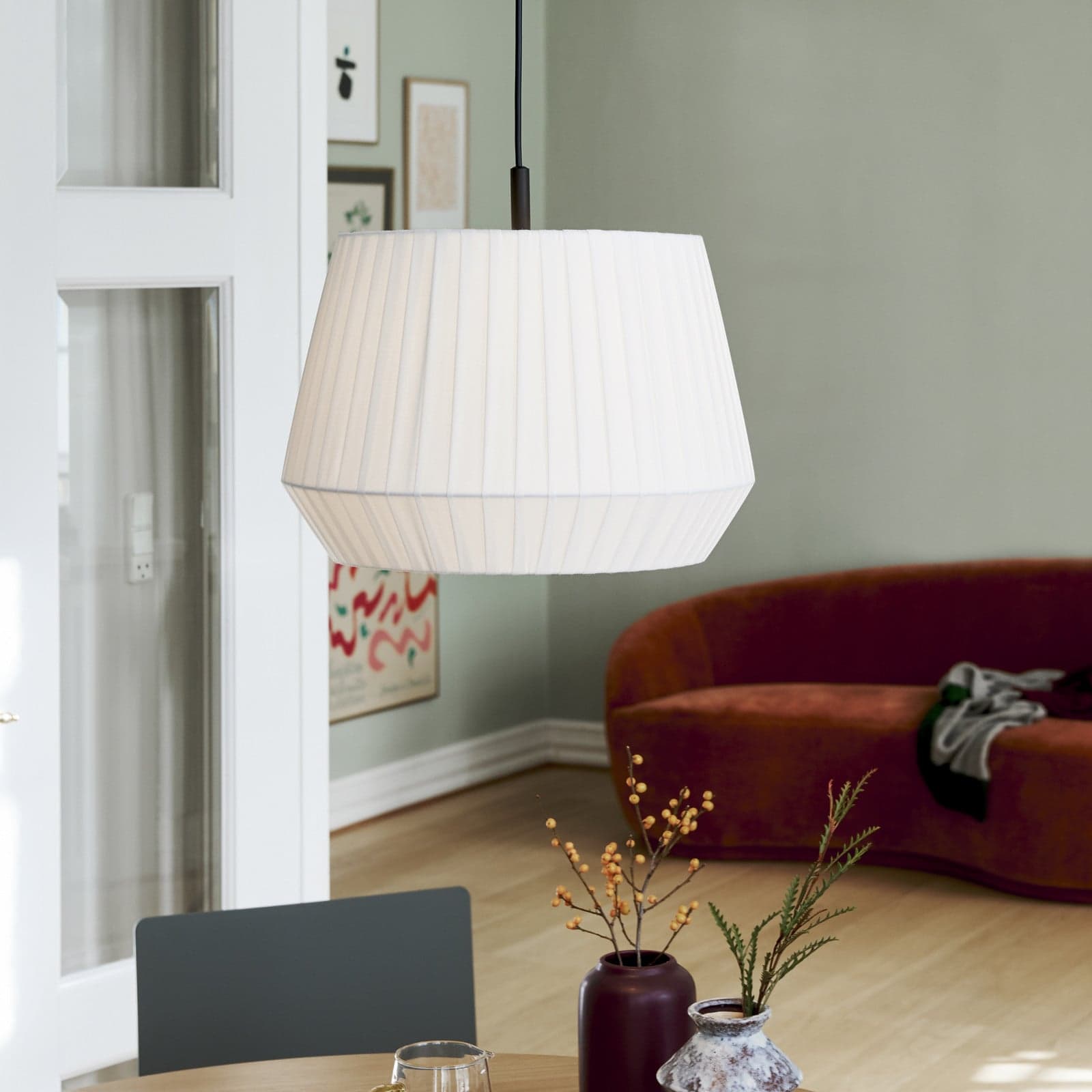 Dicte 40 Pendel White - Nordlux - Stue - Skandinavisk - Stoff / Tekstil - Med en lyskilde