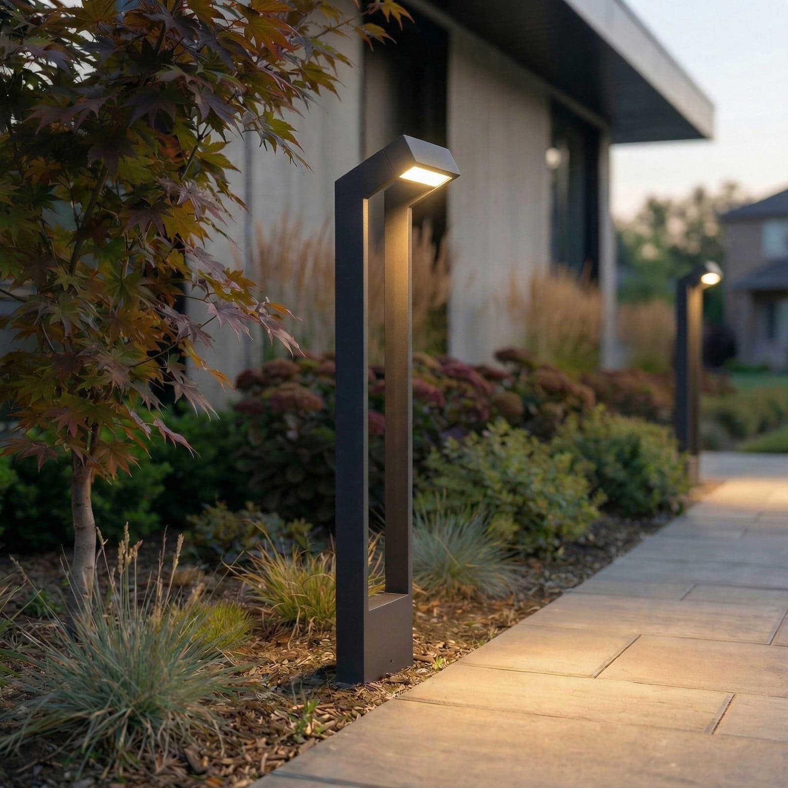 Kovato LED-veilampe, høyde 95 cm, mørkegrå, IP65 – Arcchio - Moderne - Metall - Kantet