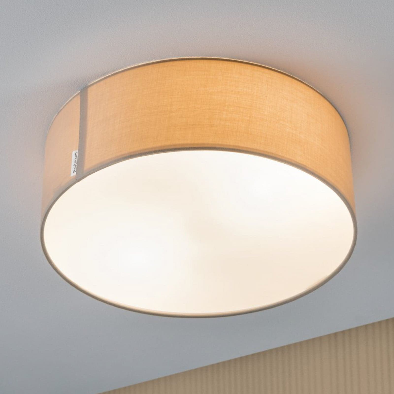 Mari Taklampe Beige - Paulmann - Stue - Stoff / Tekstil - Rund