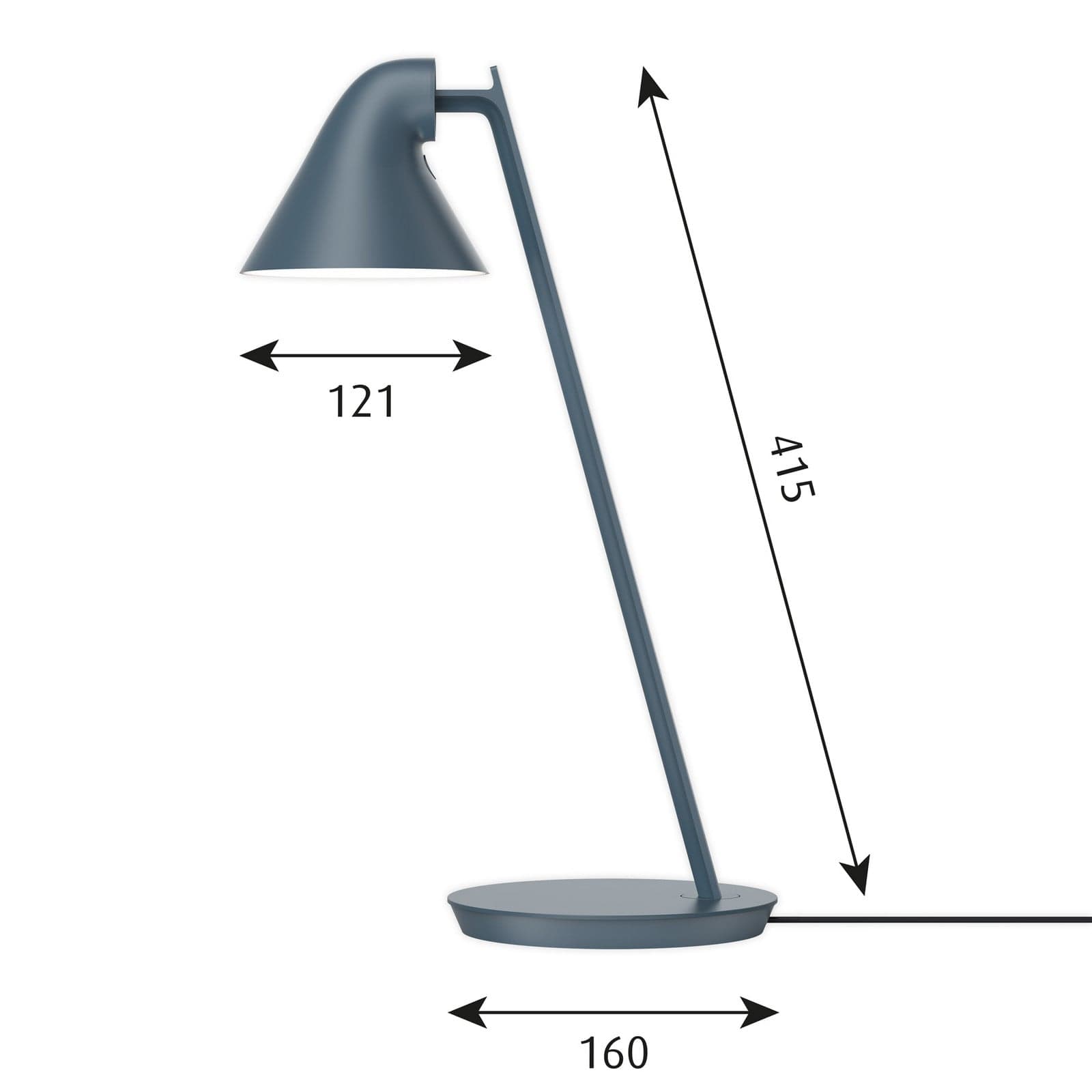 NJP Mini Bordlampe Petrol - Louis Poulsen - Stue - Design - Metall - Med skjerm