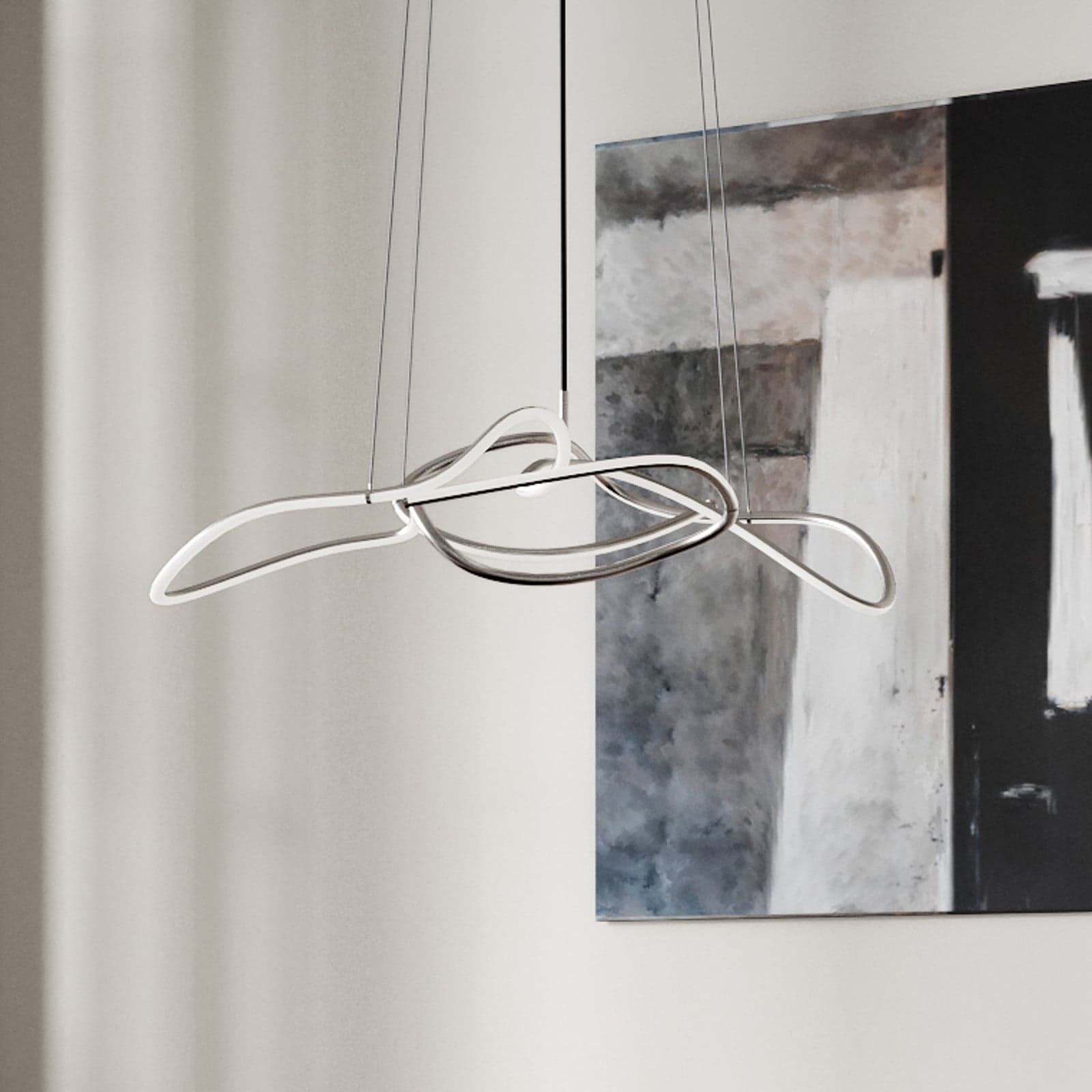 LED-hengelampe Ghost 116 cm krom – 101 Copenhagen - Stue - Design - Aluminium - Med en lyskilde