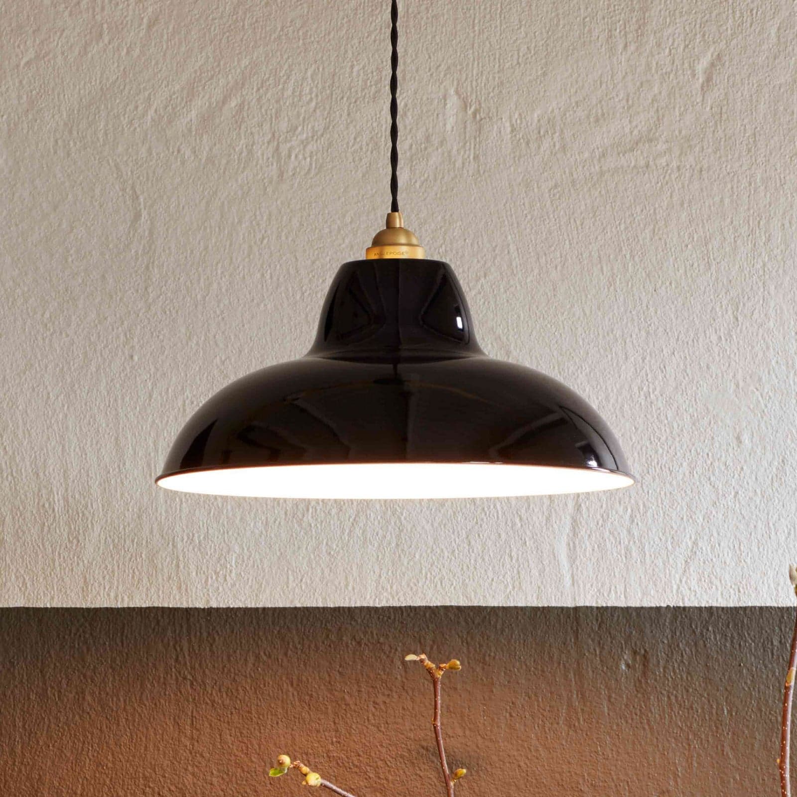 Original 1227 Brass Midi Wide hengende lampe svart, Anglepoise - Stue - Design - Metall - Med en lyskilde