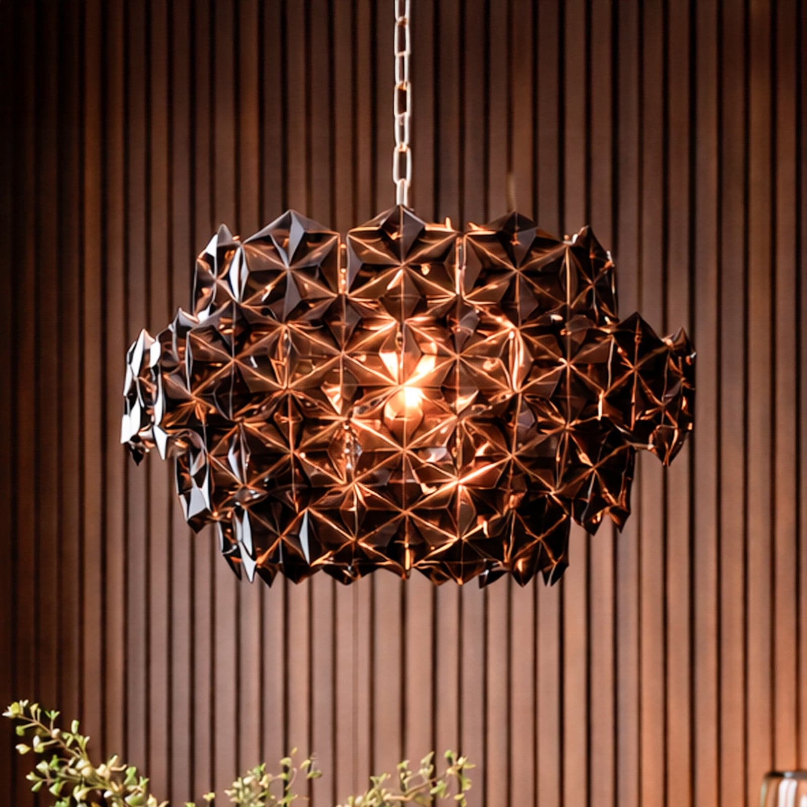 Monarque Mini hengelampe, krom/svart, akryl, E14 – By Rydéns - Spisestue - Plast - Med en lyskilde