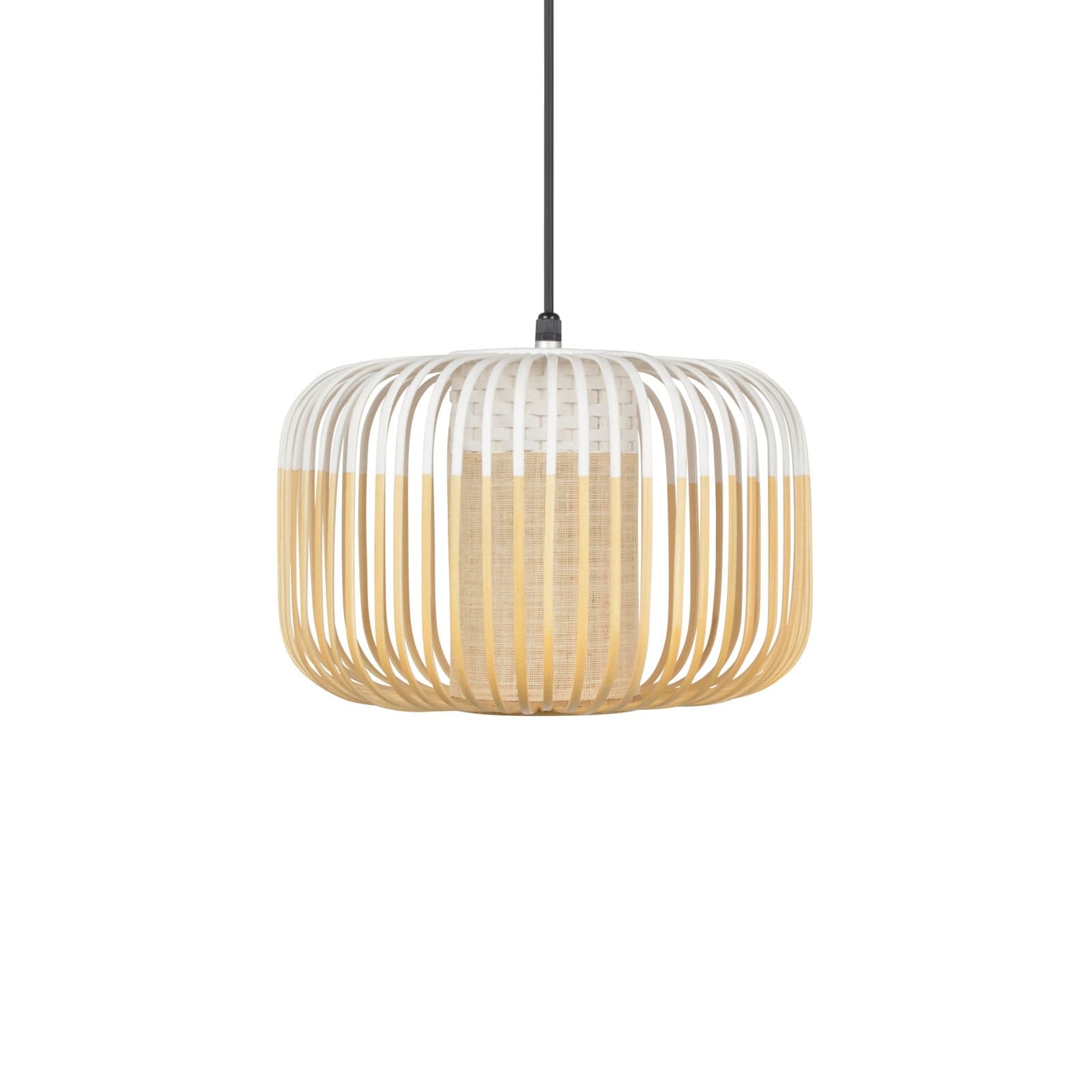 Bamboo Outdoor S hengelampe, hvit, IP44, E27 - Forestier - Terrasse - Design - Bambus - Med en lyskilde