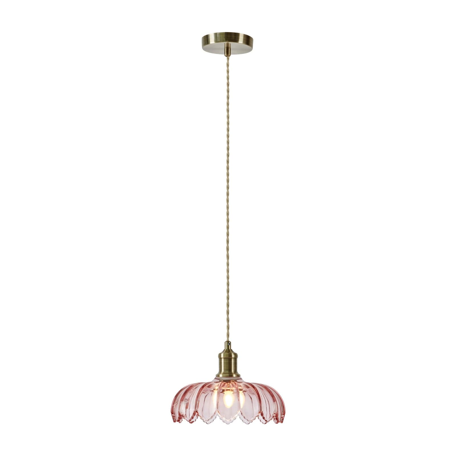 Kurage hengelampe, gammel messing/rosa, glass, Ø 26 cm, E27 - Markslöjd - Kjøkken - Med skjerm