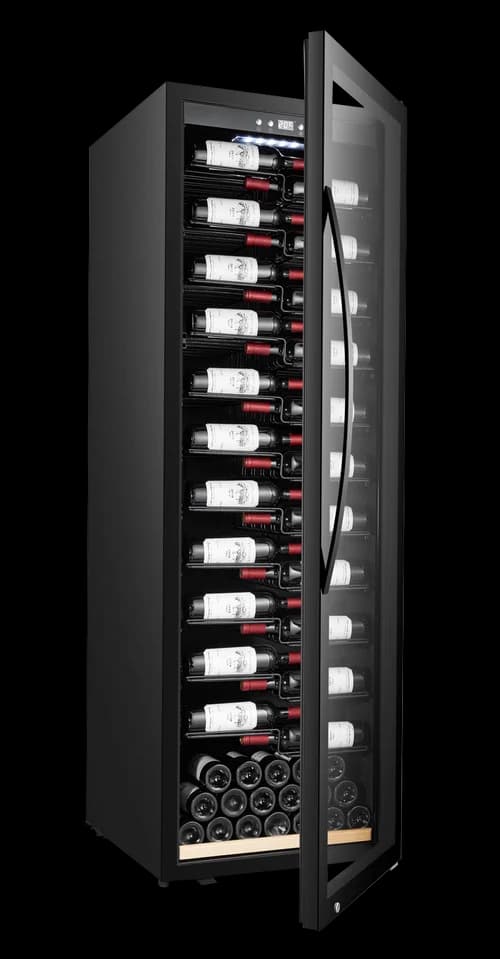 Frittstående vinskap - WineExpert 192 Fullglass Black Label-view - mQuvée