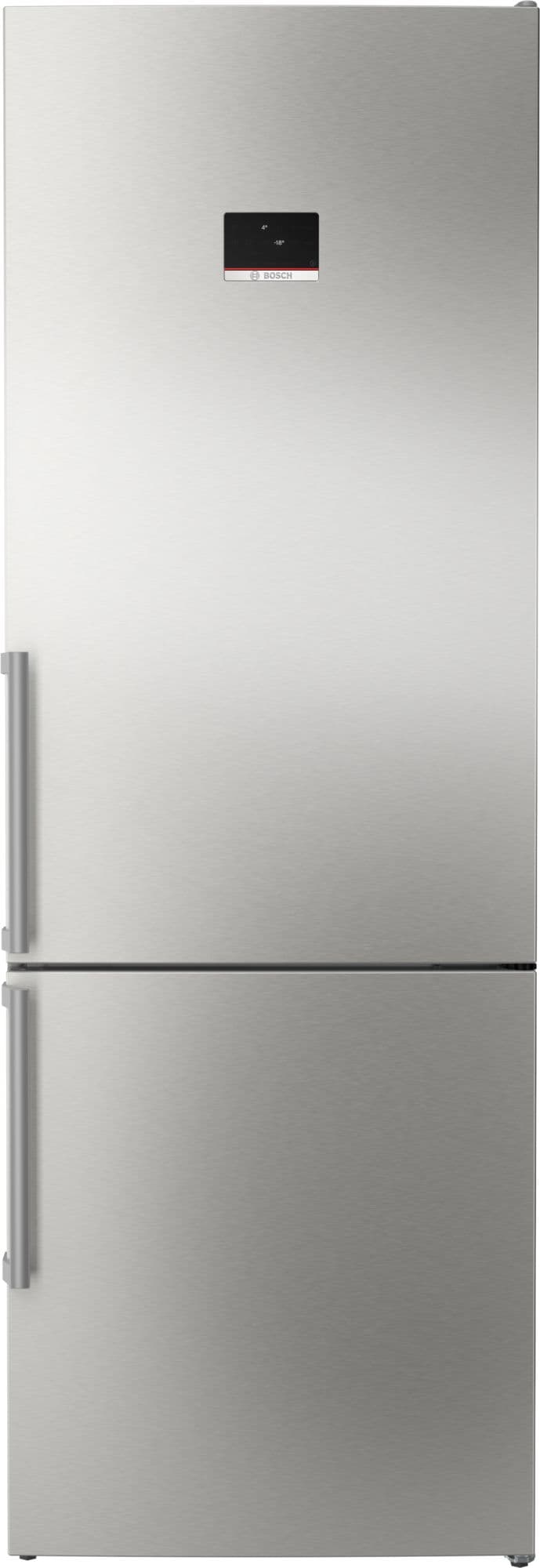 Bosch Serie 4 Frittstående kombiskap 203 x 70 cm Rustfritt stål KGN497ICT
