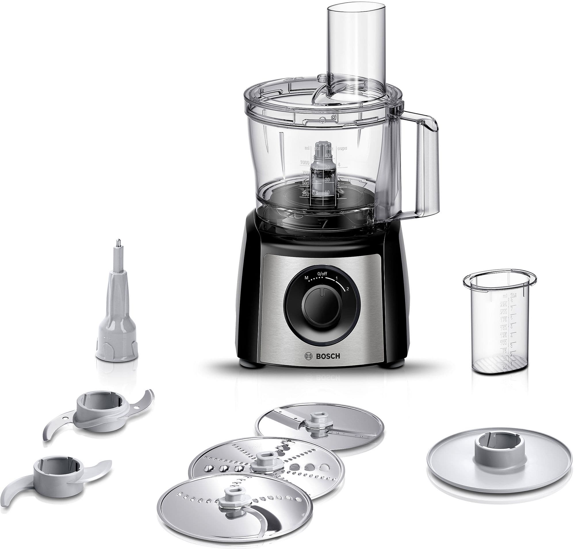 Bosch Food processor MultiTalent 3 800 W Sort, Børstet rustfritt stål MCM3421M