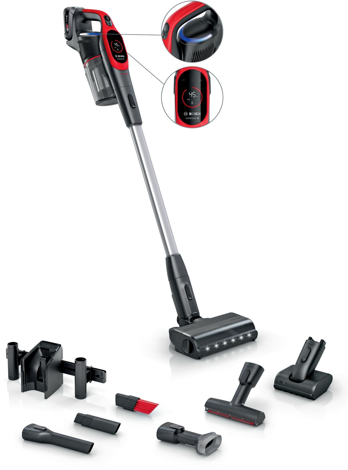 Bosch Oppladbar støvsuger Unlimited 9 ProAnimal Rød BBS931PET