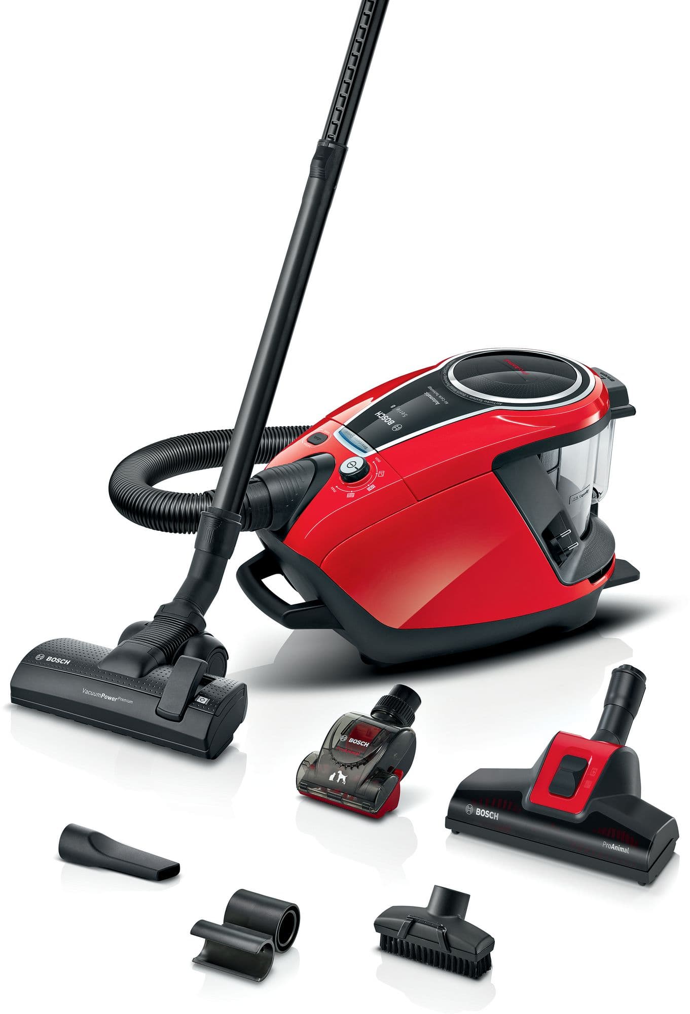Bosch Serie 8 Støvsuger, poseløs ProAnimal Rød BGS7PET1