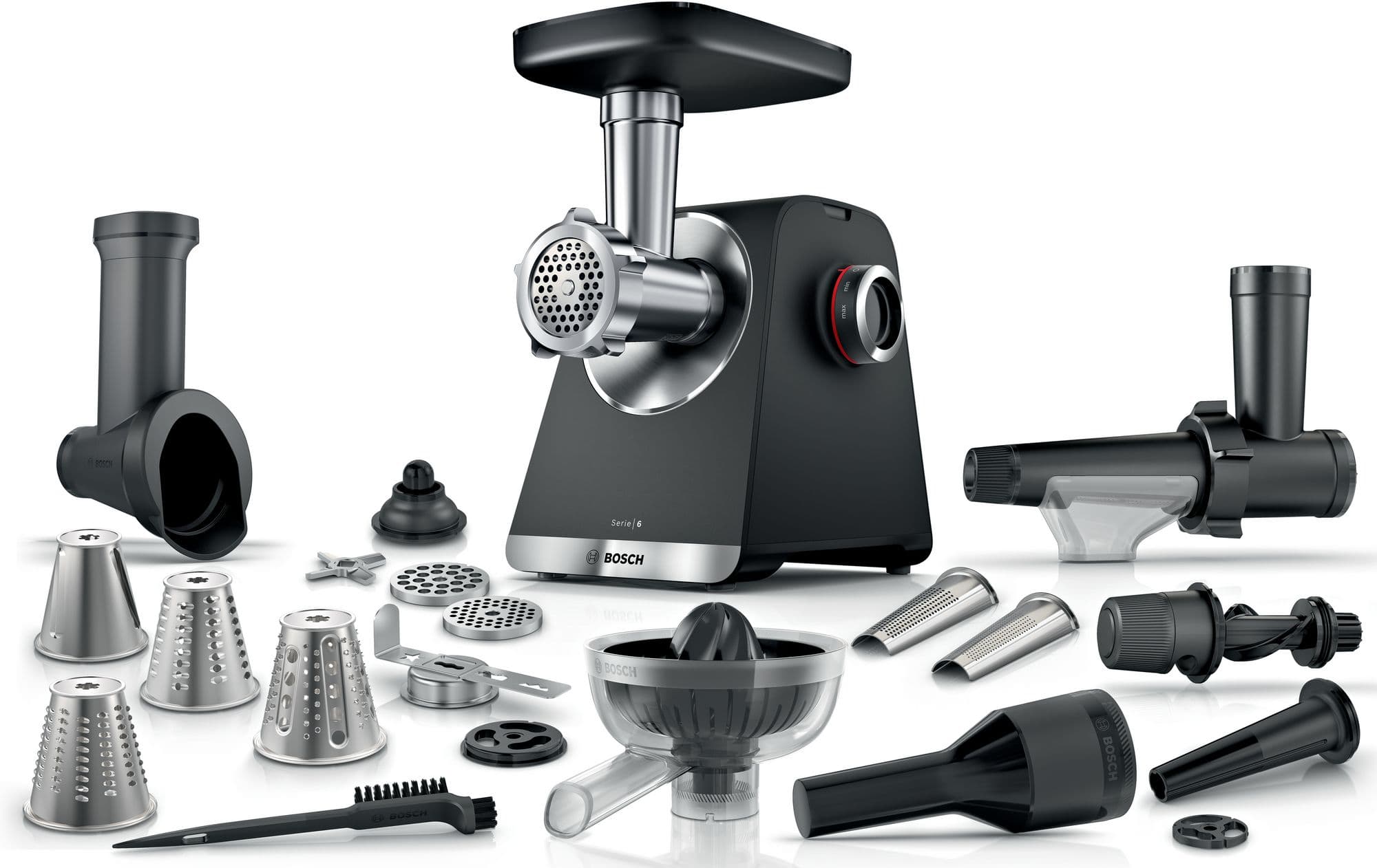 Bosch Serie 6 Kjøttkvern MultiPower 2100 W Sort, sølv metallic MFWS682B