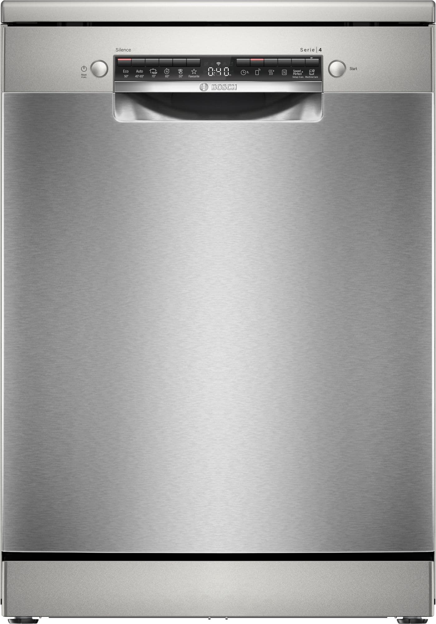 Bosch Serie 4 Frittstående oppvaskmaskin 60 cm Børstet stål med anti-fingeravtrykk SMS4HVI14E