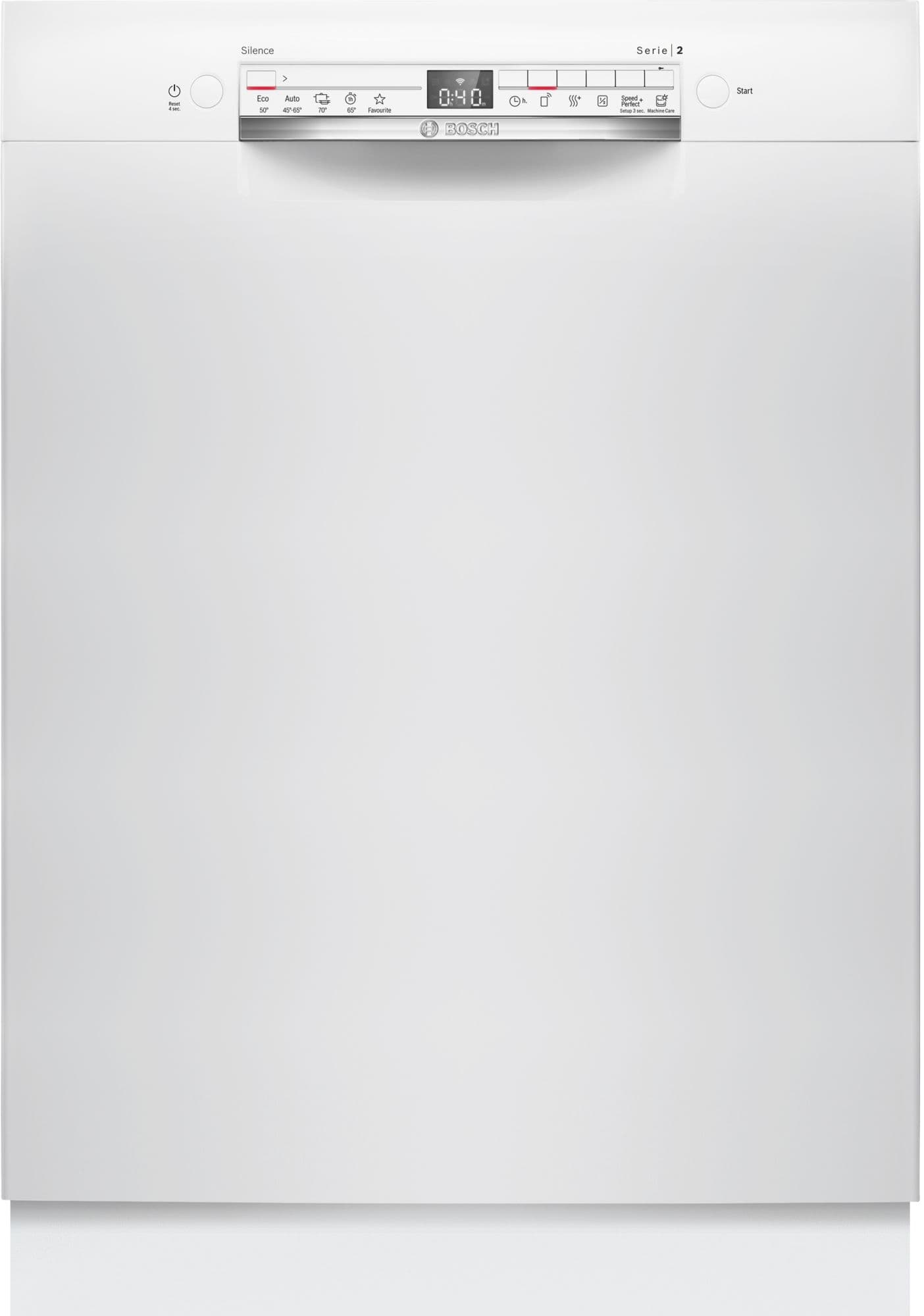 Bosch Serie 2 Oppvaskmaskin til underbygging 60 cm hvit SMU2HVW06E