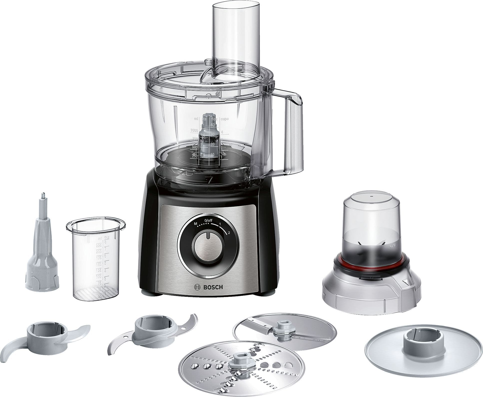 Bosch Food processor MultiTalent 3 800 W Sort, Børstet rustfritt stål MCM3401M