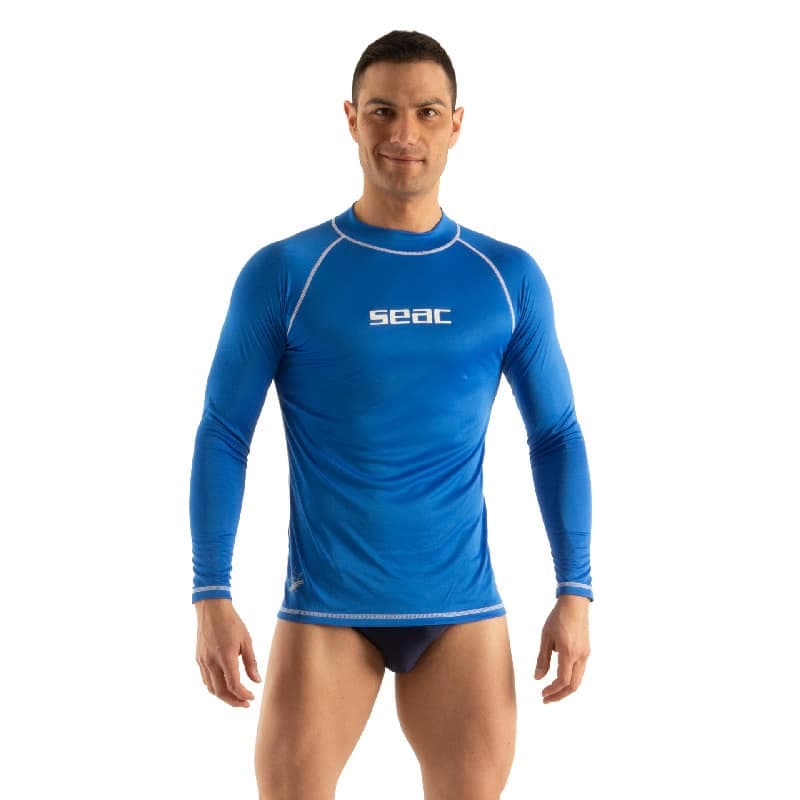 SEAC T‑Sun Rash Guard Langermet herre Svart/Oransje M