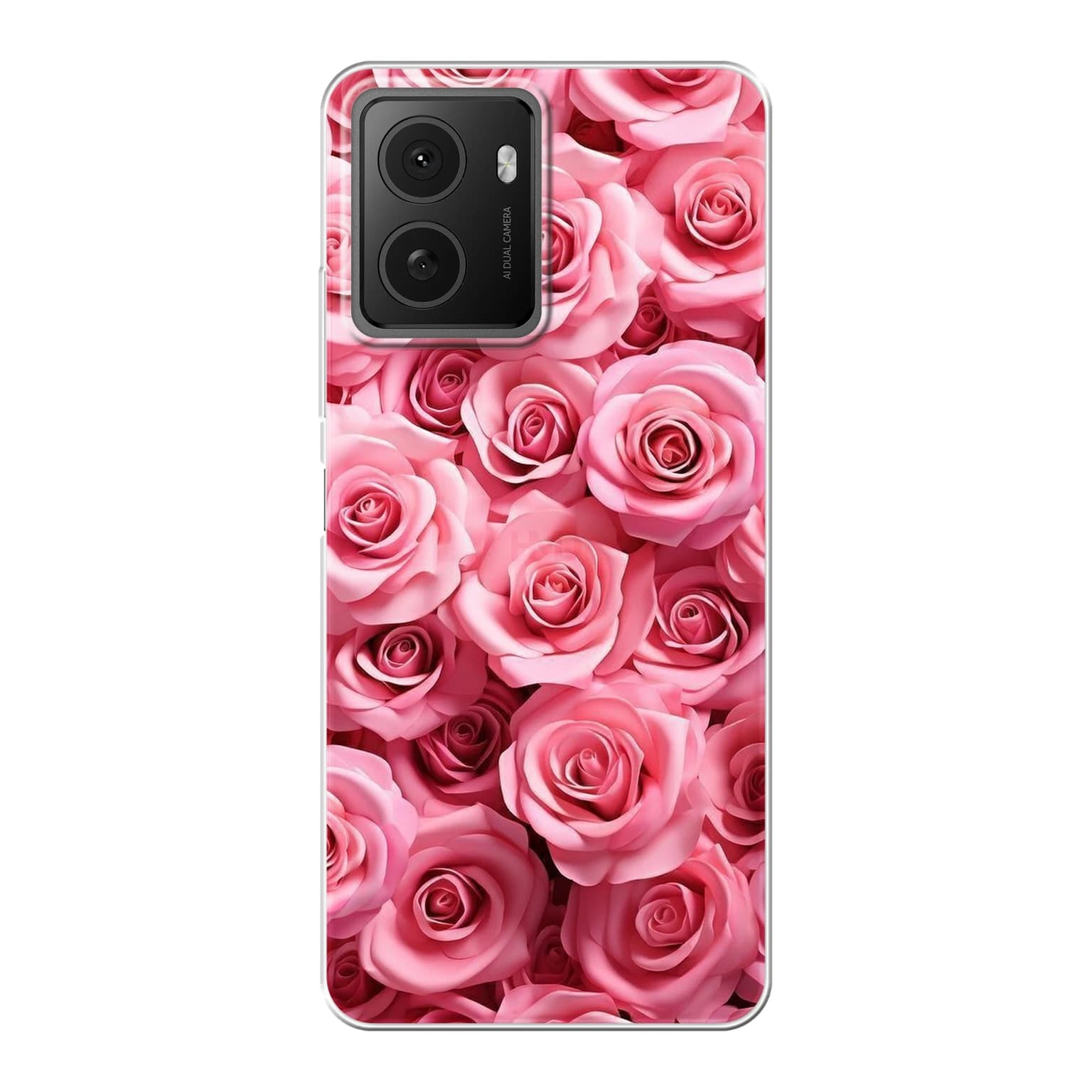 Transparent mjukt skal med namn för HMD Pulse Pro - Motiv: Blushing Rose Garden Design 1 (tryckt design)