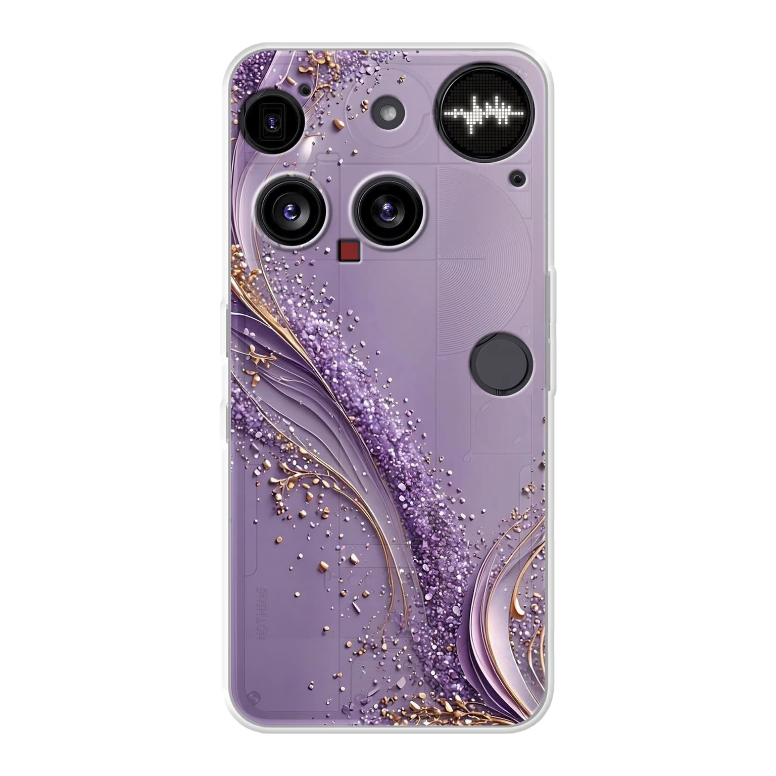 Transparent mjukt skal med namn för Nothing Phone (3) - Motiv: Amethyst Vine Sparkle Design (tryckt design)