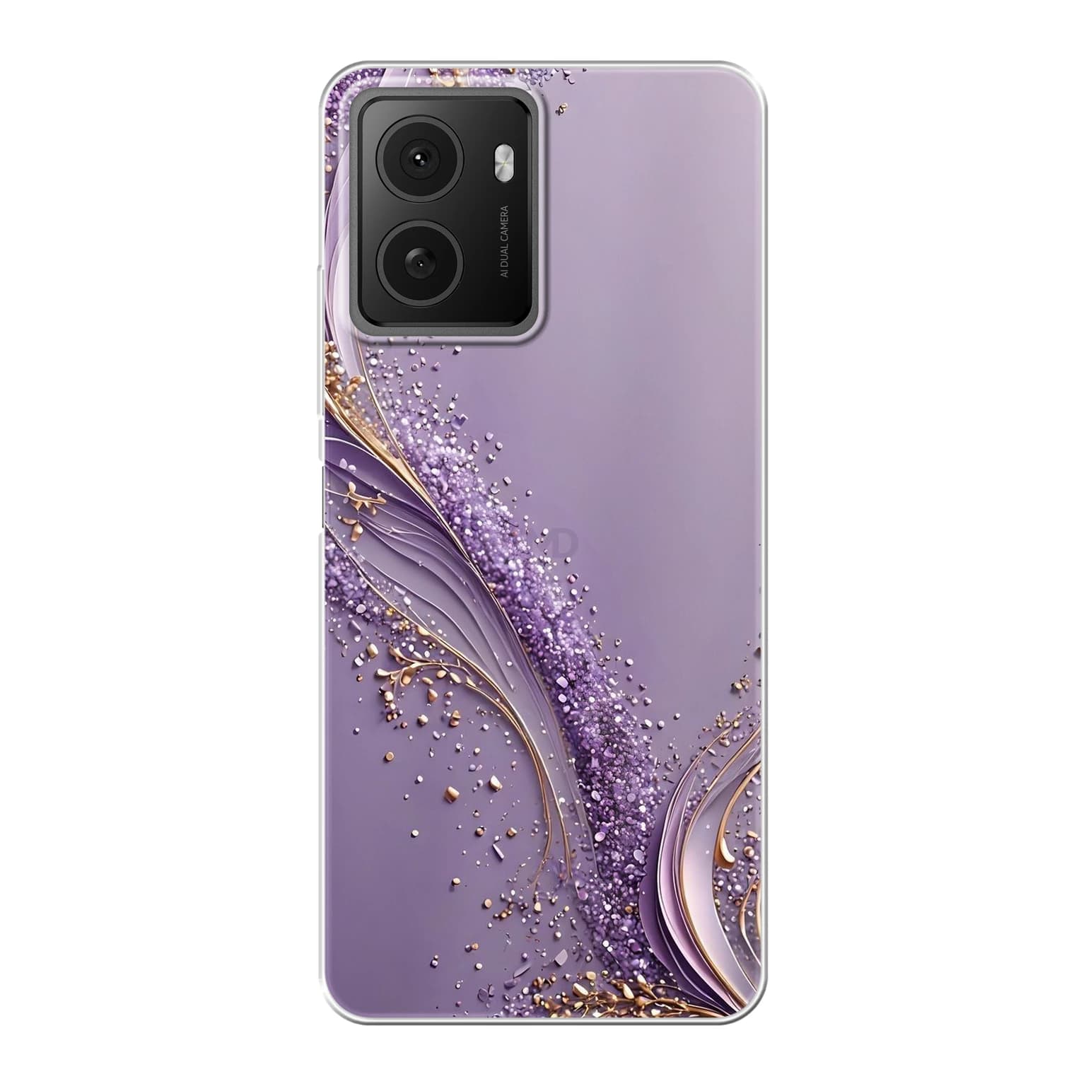 Transparent mjukt skal med namn för HMD Pulse Pro - Motiv: Amethyst Vine Sparkle Design (tryckt design)