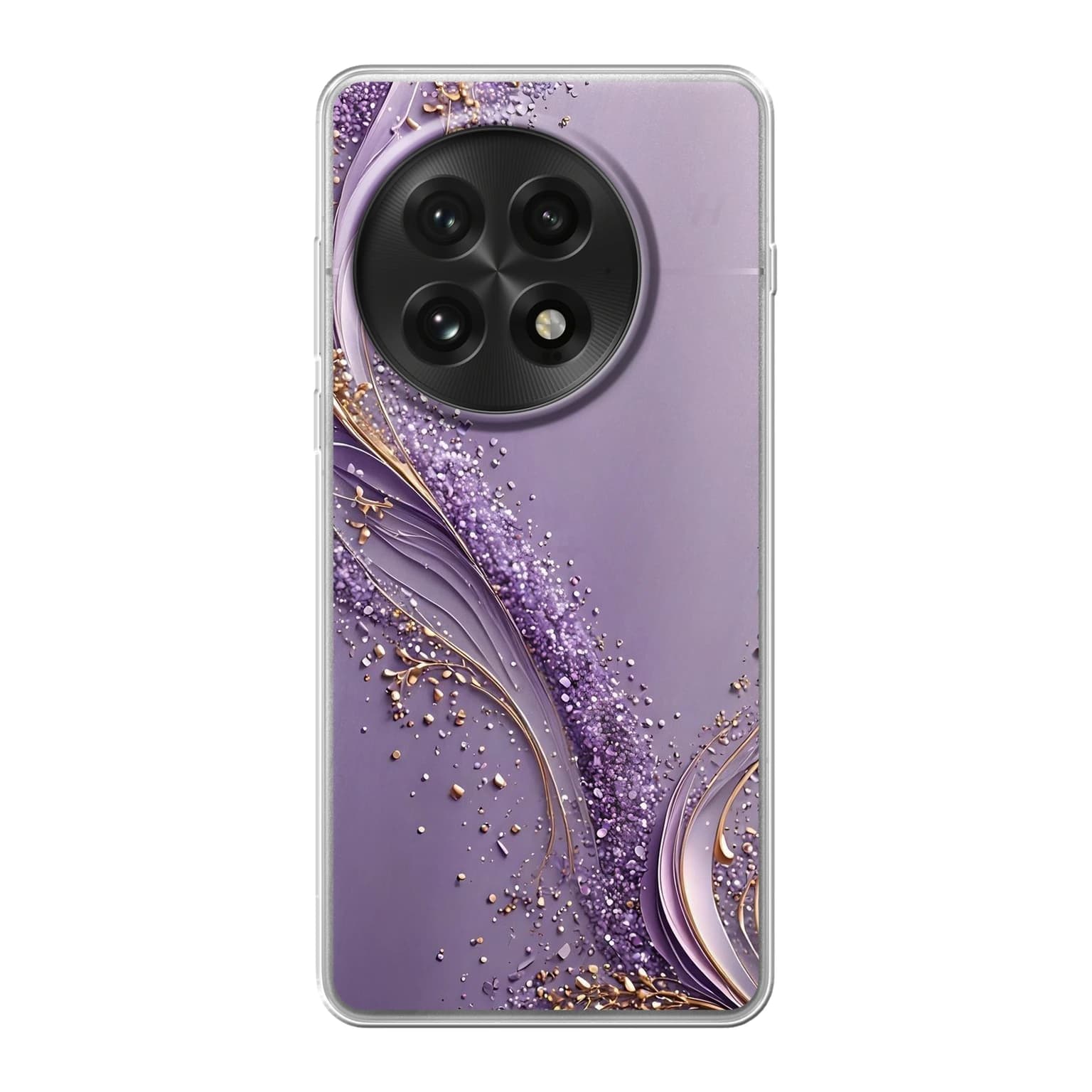Transparent mjukt skal med namn för OnePlus 13 - Motiv: Amethyst Vine Sparkle Design (tryckt design)