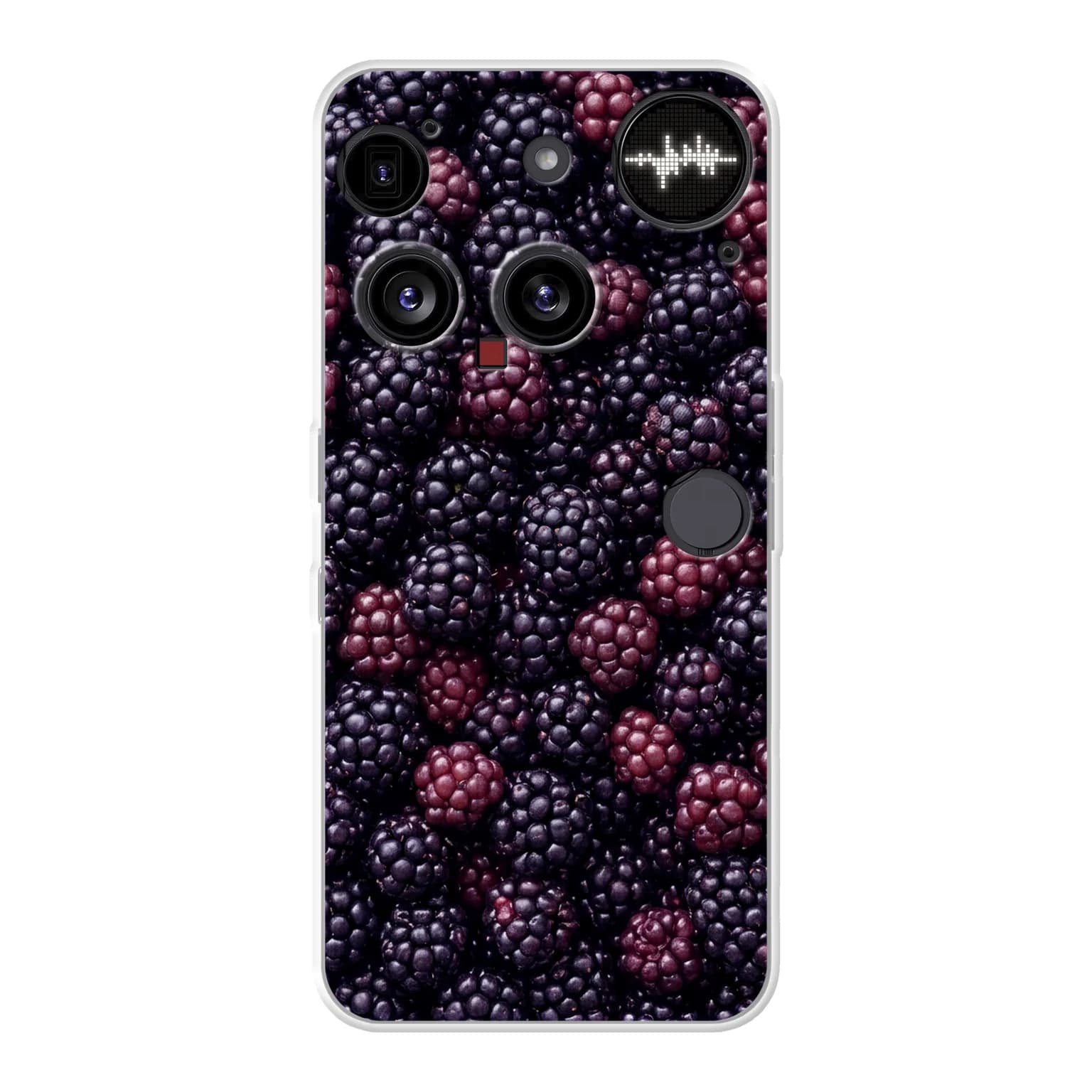 Transparent mjukt skal med namn för Nothing Phone (3) - Motiv: Blackberry Tumble Design (tryckt design)