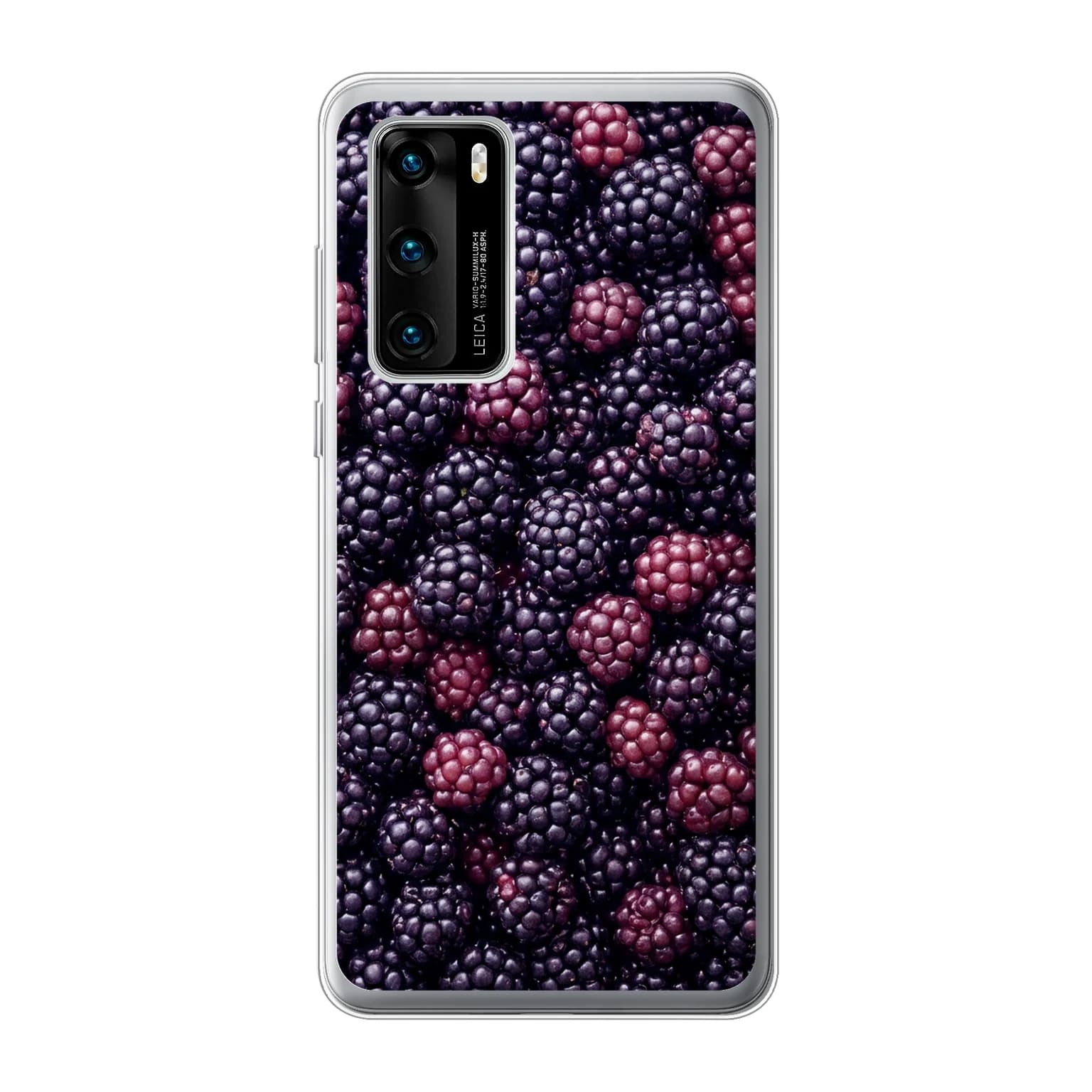Transparent mjukt skal med namn för Huawei P40 - Motiv: Blackberry Tumble Design (tryckt design)