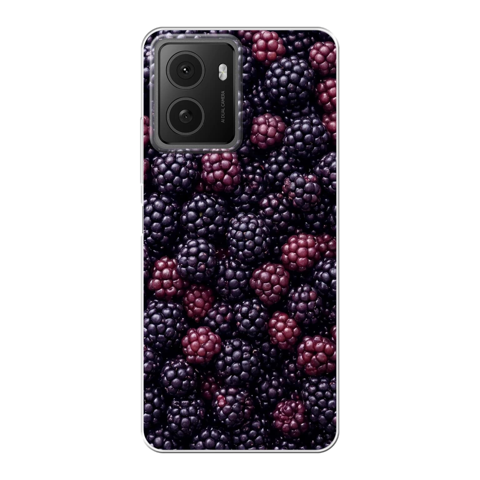 Transparent mjukt skal med namn för HMD Pulse Pro - Motiv: Blackberry Tumble Design (tryckt design)
