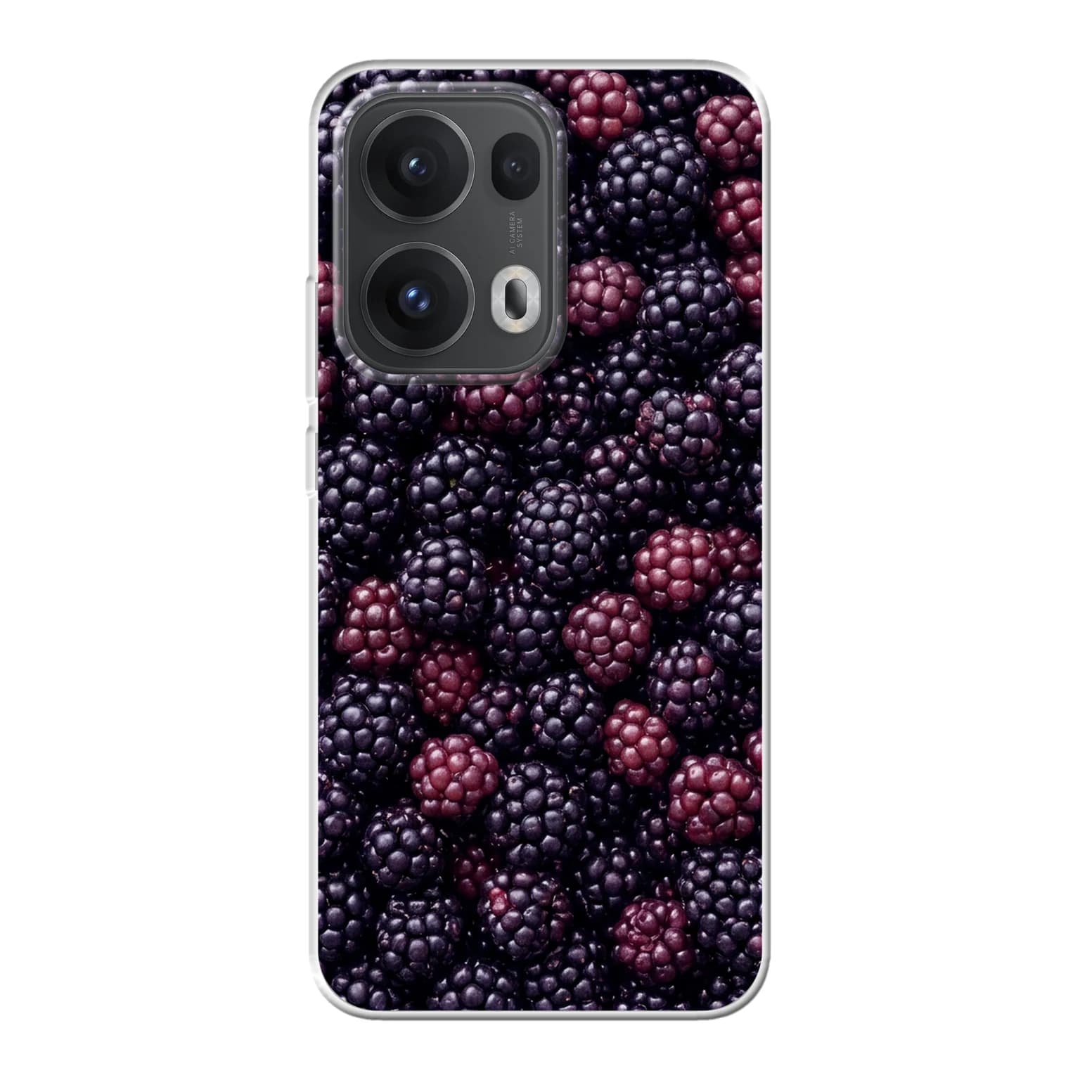 Transparent mjukt skal med namn för Oppo RENO13 Pro - Motiv: Blackberry Tumble Design (tryckt design)