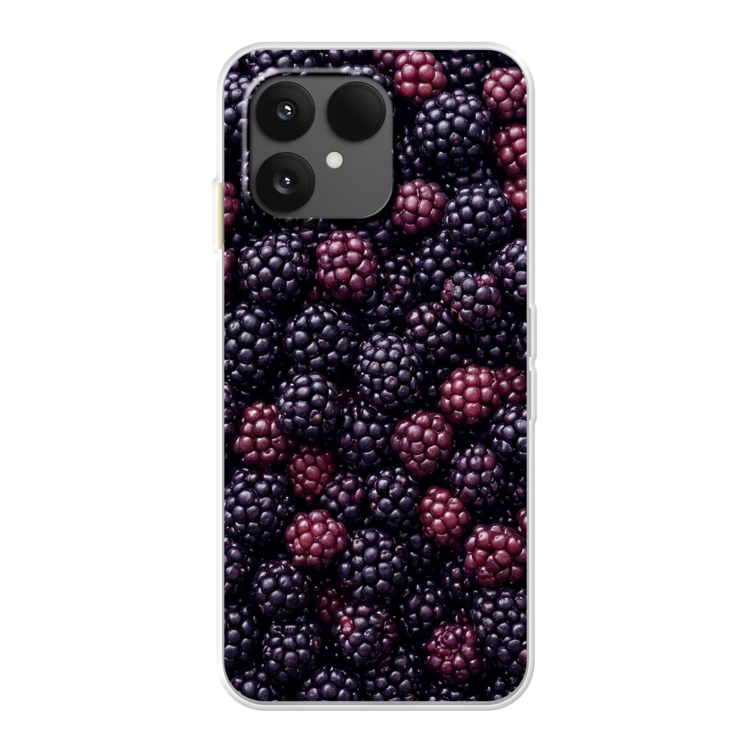Transparent mjukt skal med namn för Fairphone 6 - Motiv: Blackberry Tumble Design (tryckt design)