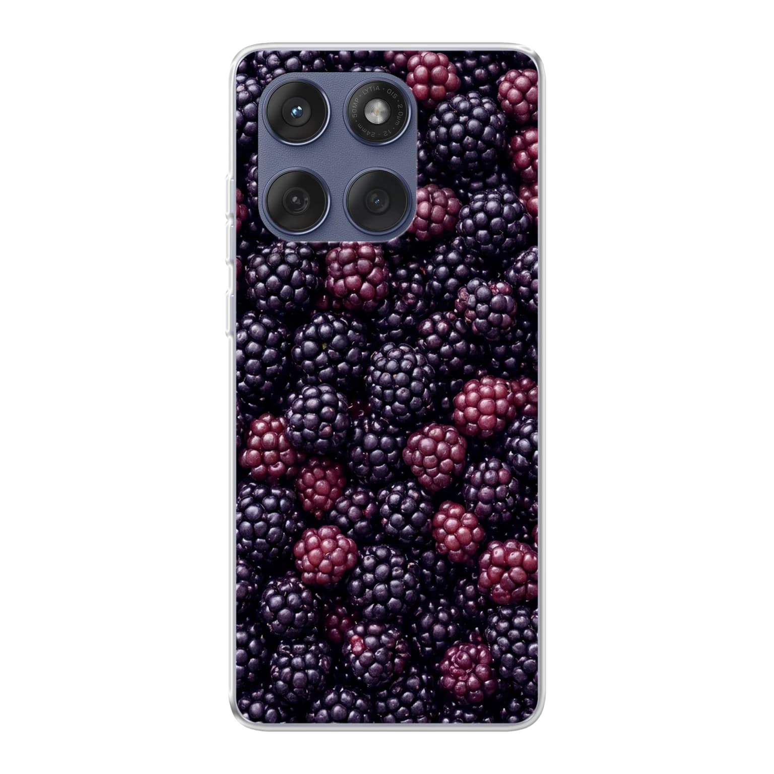 Transparent mjukt skal med namn för Motorola Edge 60 - Motiv: Blackberry Tumble Design (tryckt design)