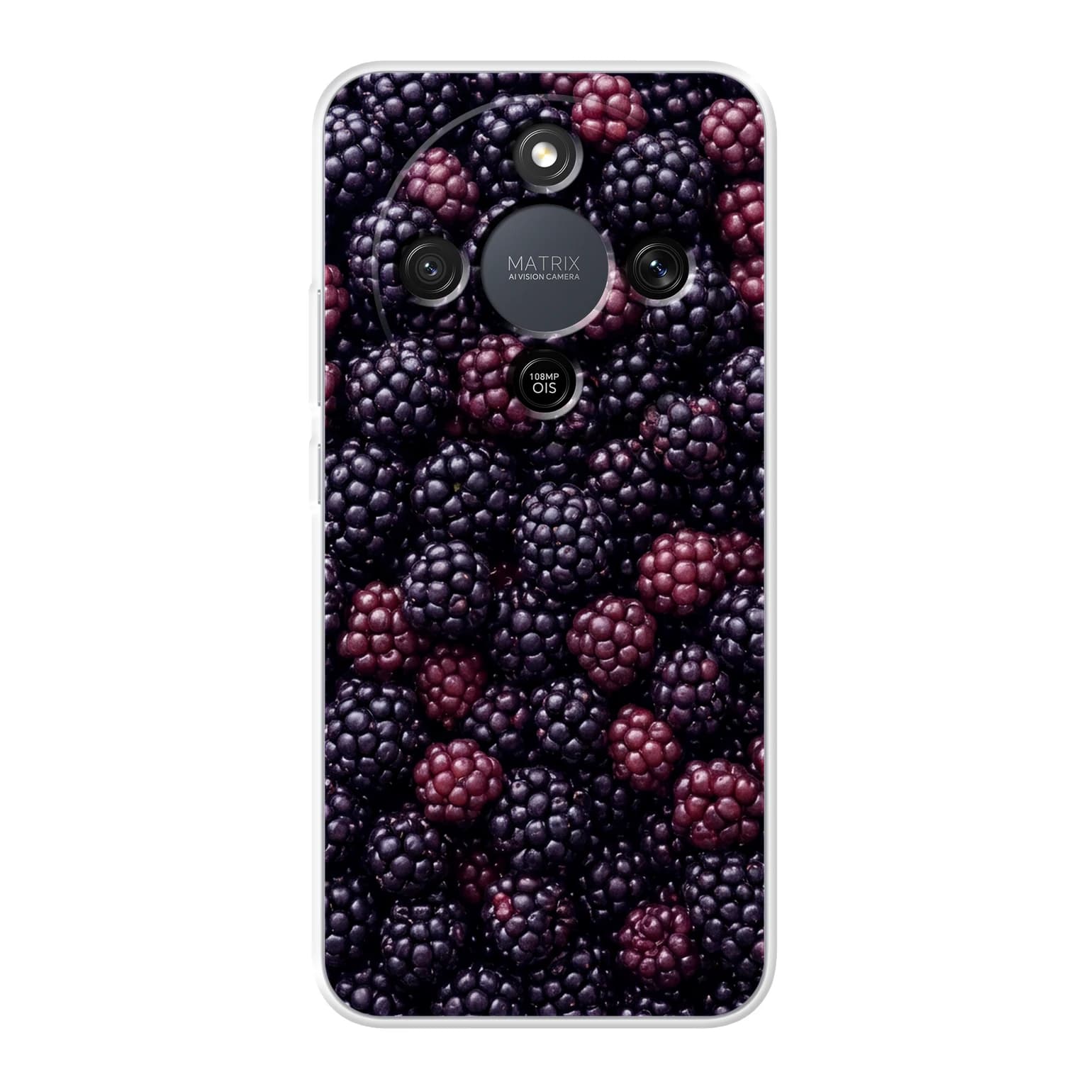 Transparent mjukt skal med namn för Honor MAGIC8 Lite - Motiv: Blackberry Tumble Design (tryckt design)