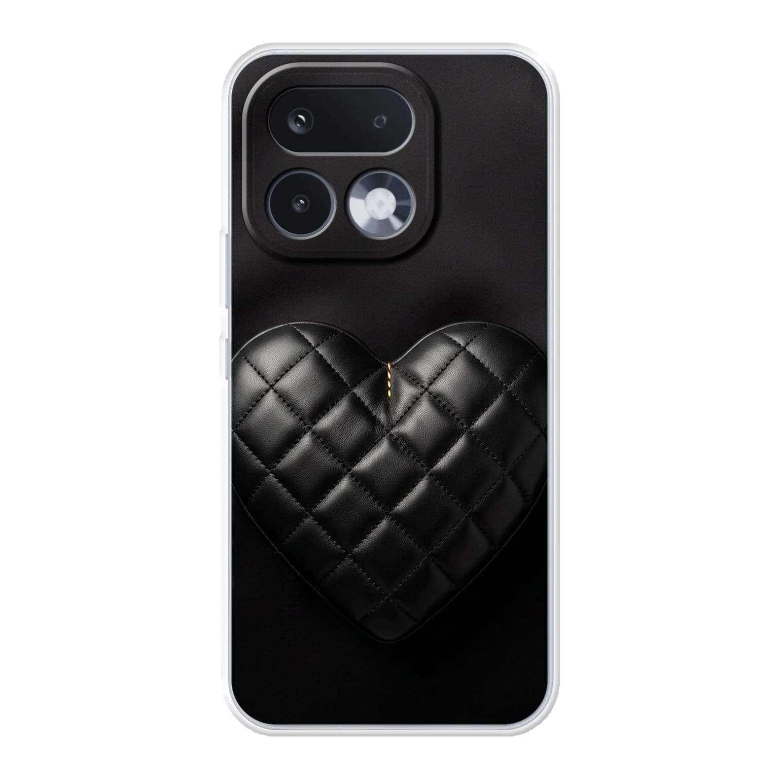 Transparent mjukt skal med namn för realme 16 Pro - Motiv: Quilted Lambskin Heart Design (tryckt design)