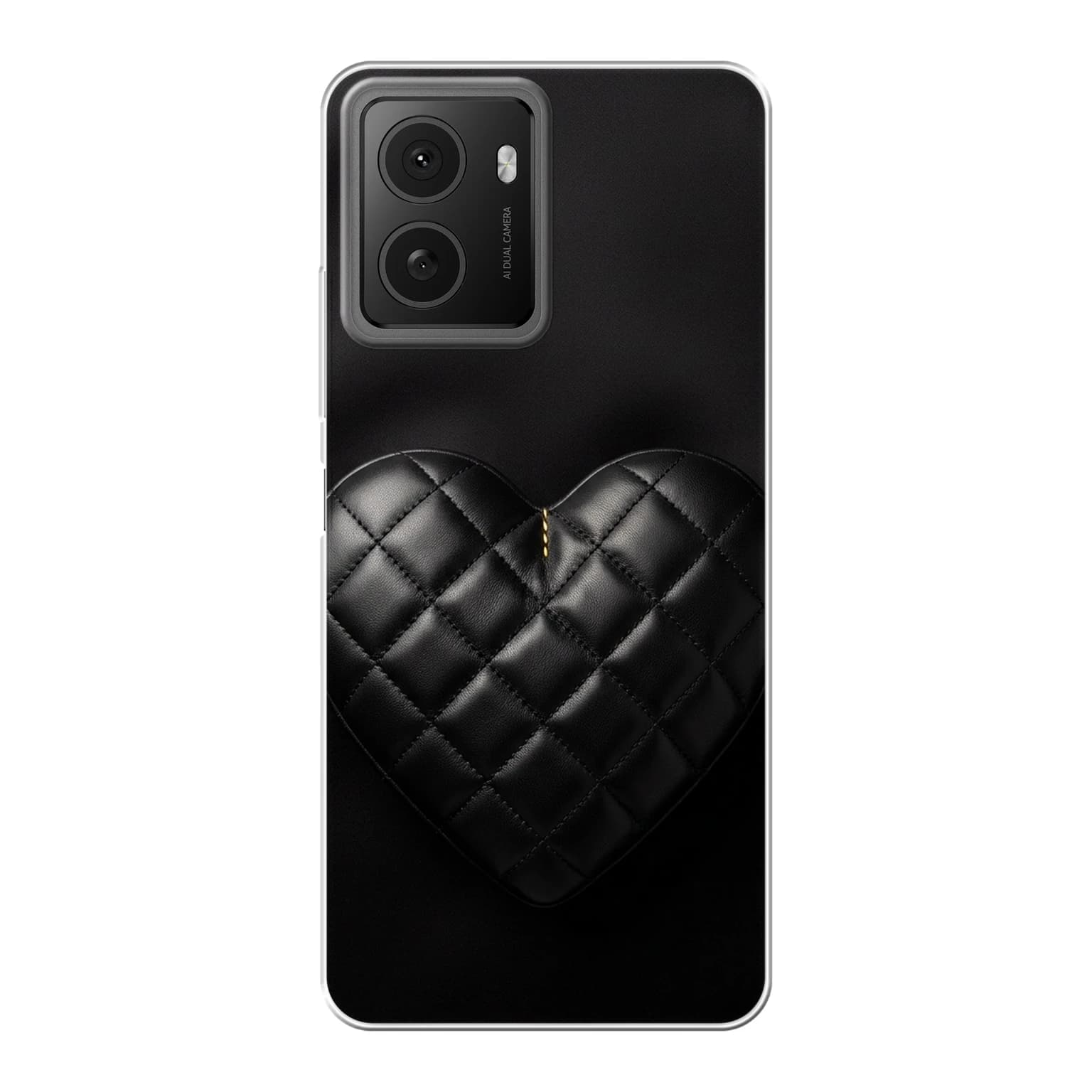Transparent mjukt skal med namn för HMD Pulse Pro - Motiv: Quilted Lambskin Heart Design (tryckt design)