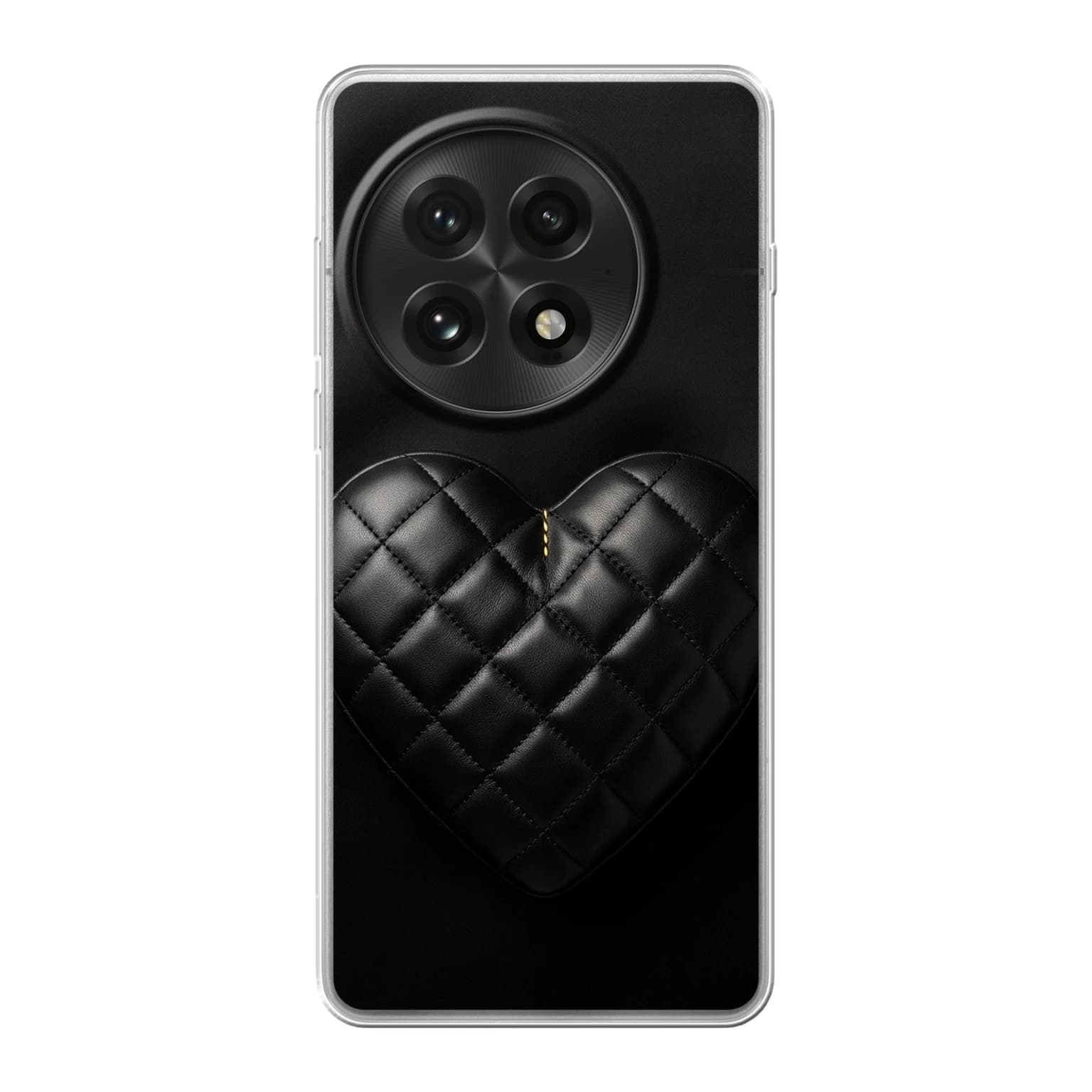Transparent mjukt skal med namn för OnePlus 13 - Motiv: Quilted Lambskin Heart Design (tryckt design)