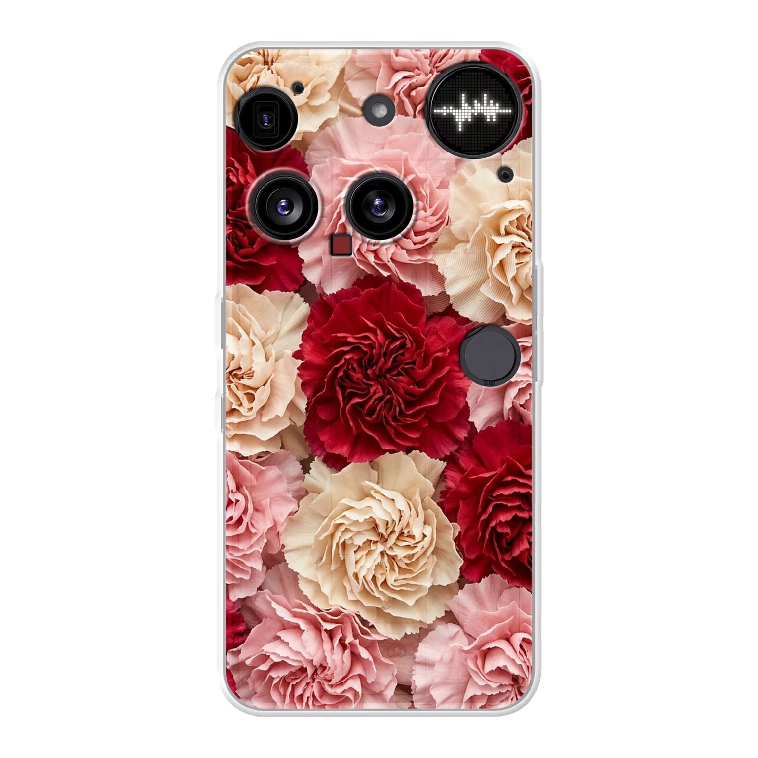 Transparent mjukt skal med namn för Nothing Phone (3) - Motiv: Carnation Design (tryckt design)