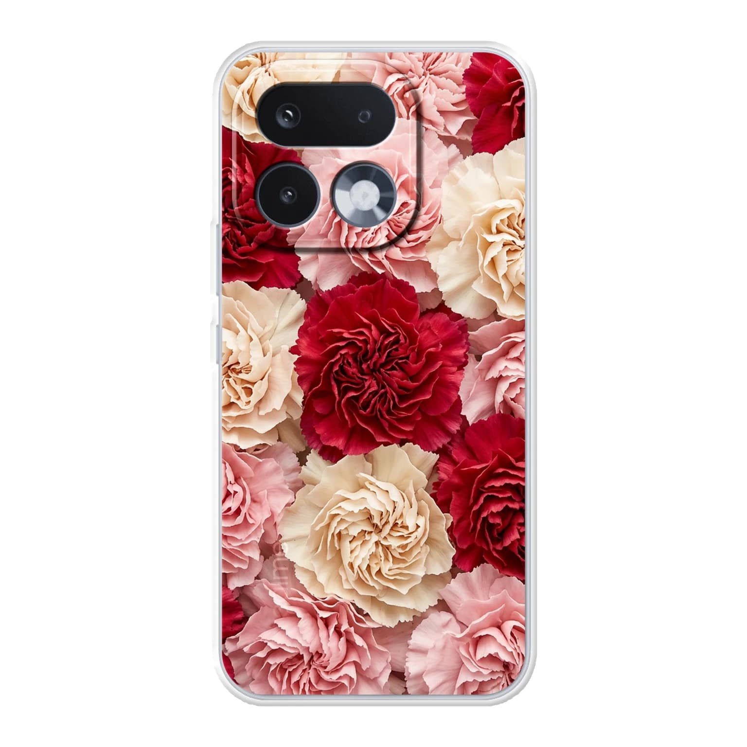 Transparent mjukt skal med namn för realme 16 Pro - Motiv: Carnation Design (tryckt design)