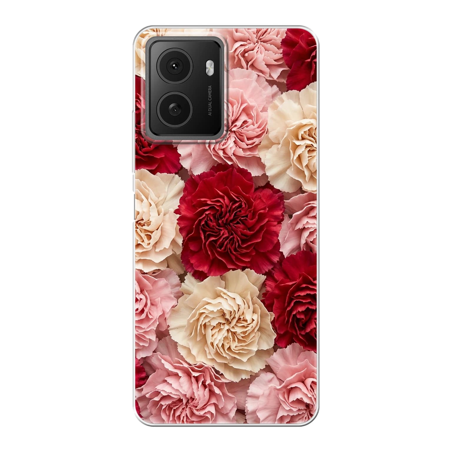 Transparent mjukt skal med namn för HMD Pulse Pro - Motiv: Carnation Design (tryckt design)