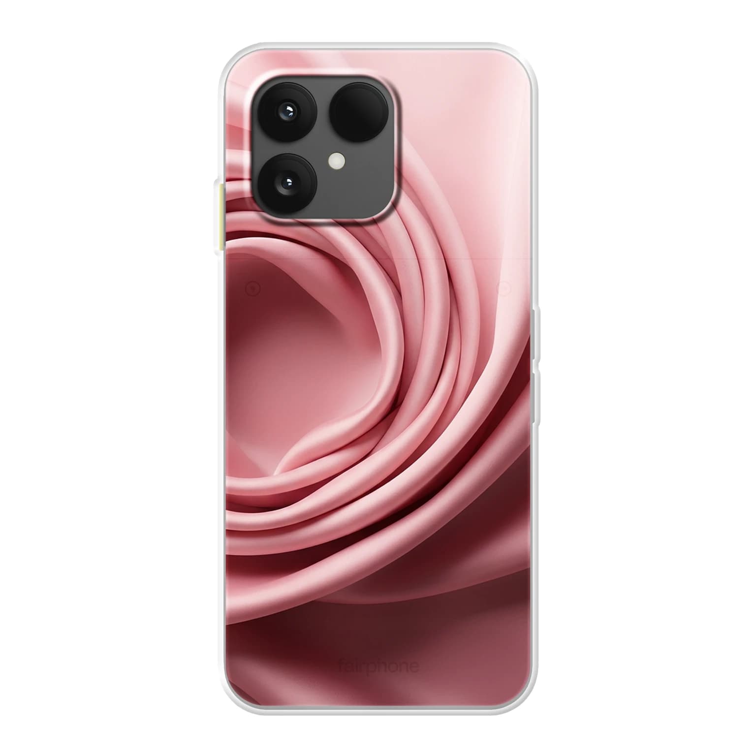 Transparent mjukt skal med namn för Fairphone 6 - Motiv: Peony Charmeuse Bloom Design (tryckt design)