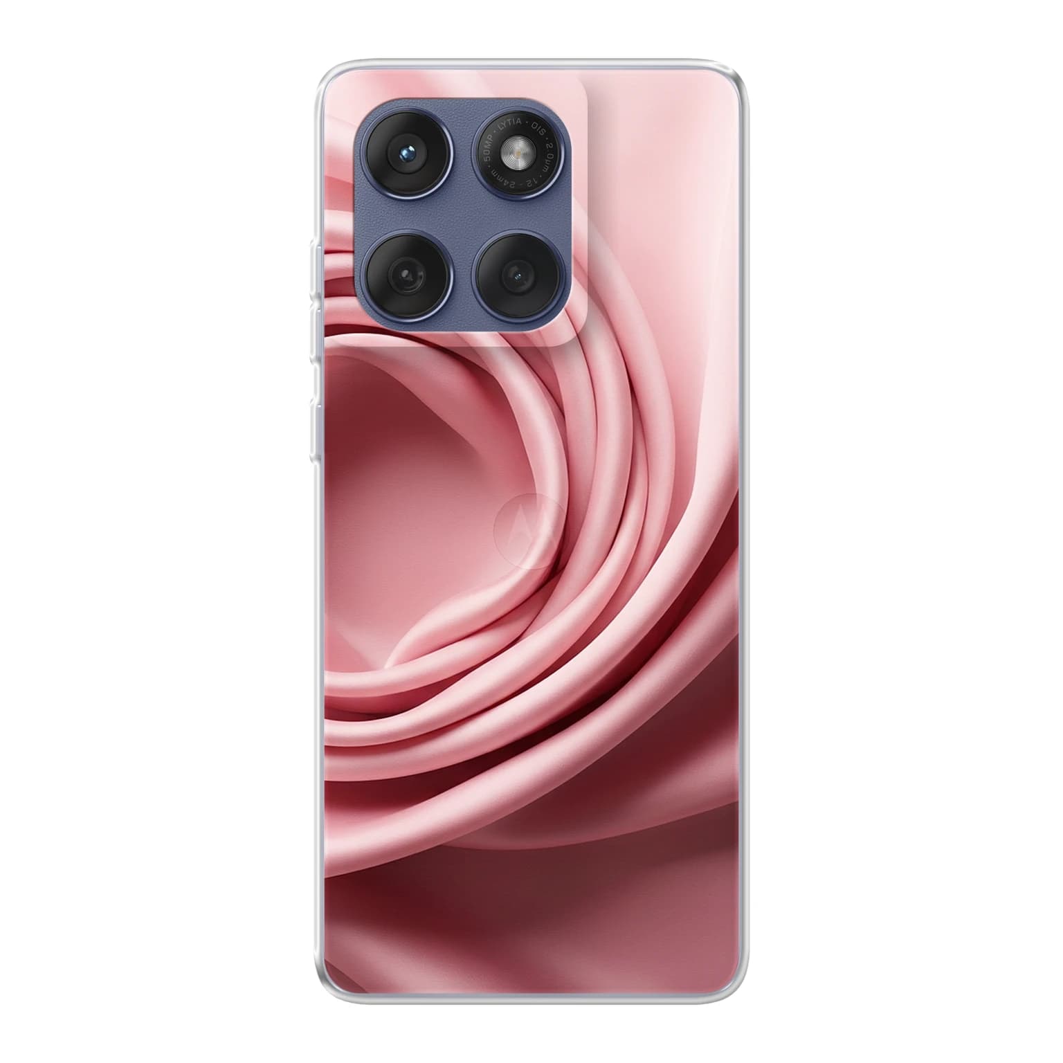 Transparent mjukt skal med namn för Motorola Edge 60 - Motiv: Peony Charmeuse Bloom Design (tryckt design)