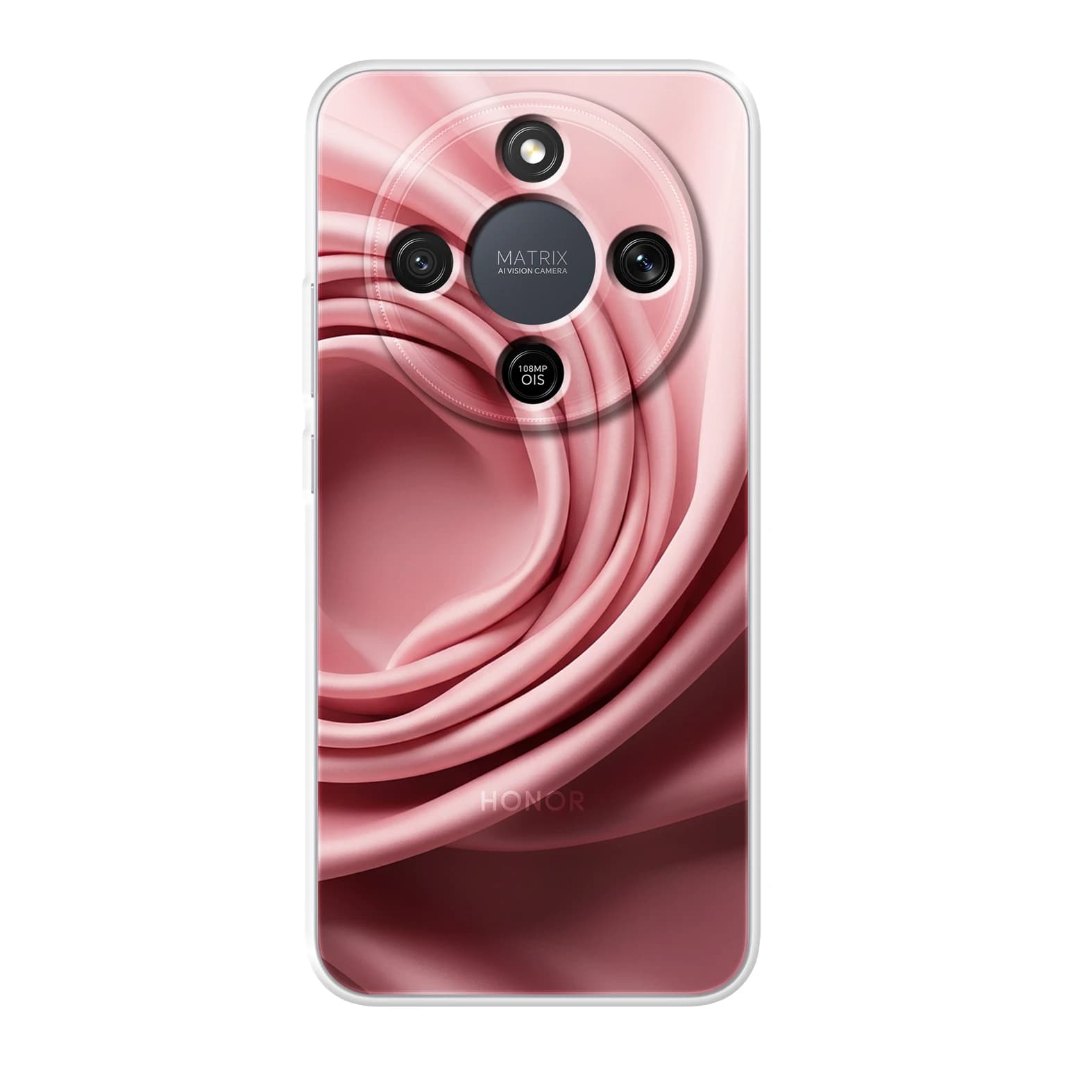 Transparent mjukt skal med namn för Honor MAGIC8 Lite - Motiv: Peony Charmeuse Bloom Design (tryckt design)