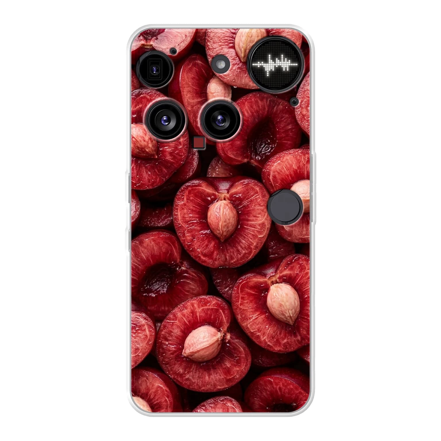 Transparent mjukt skal med namn för Nothing Phone (3) - Motiv: Cherry Cut Design (tryckt design)