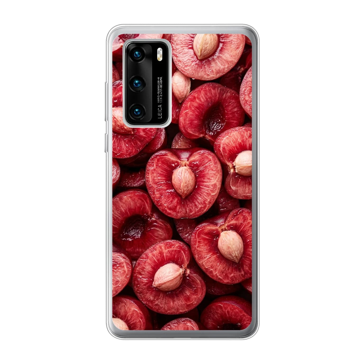 Transparent mjukt skal med namn för Huawei P40 - Motiv: Cherry Cut Design (tryckt design)