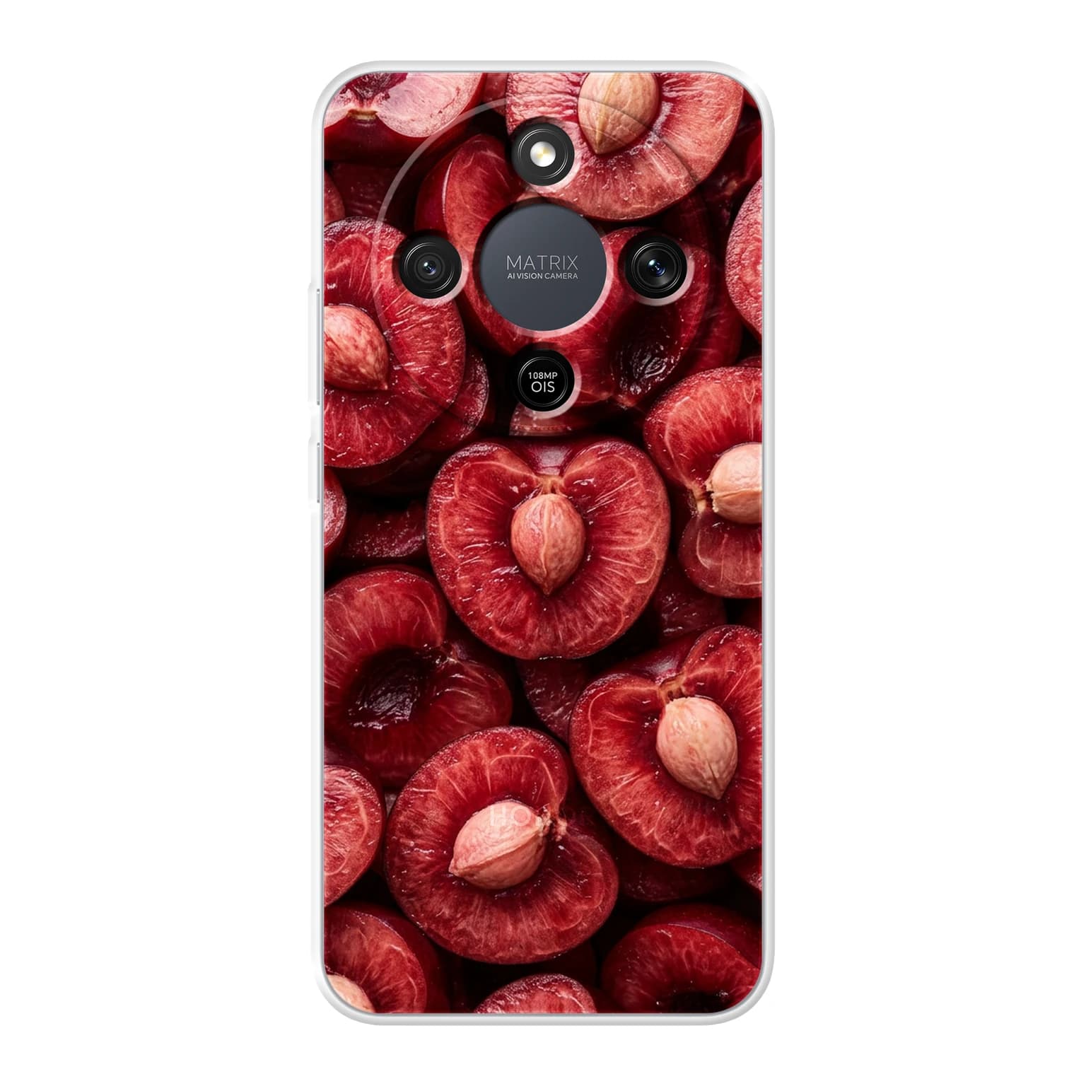 Transparent mjukt skal med namn för Honor MAGIC8 Lite - Motiv: Cherry Cut Design (tryckt design)