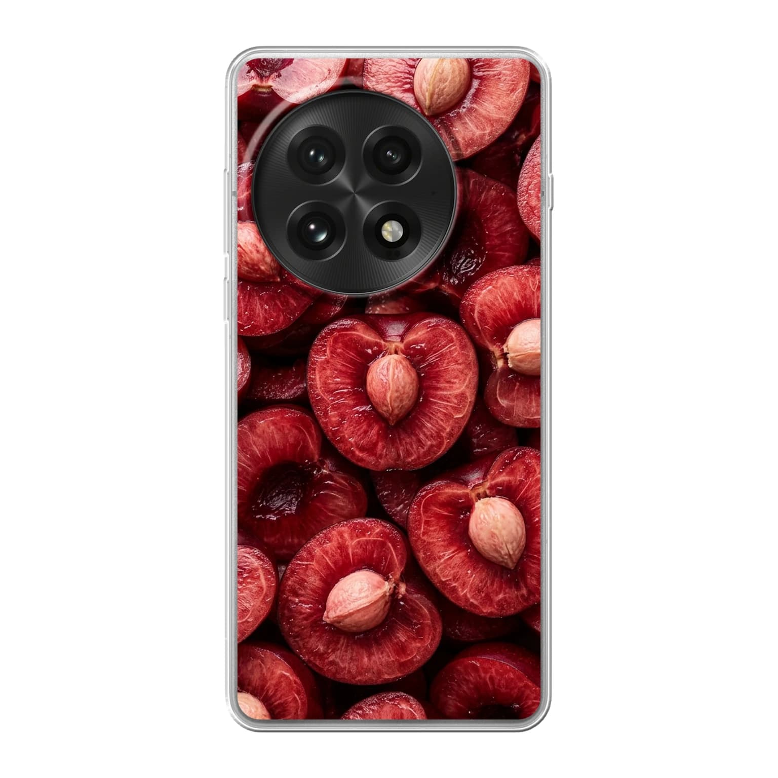 Transparent mjukt skal med namn för OnePlus 13 - Motiv: Cherry Cut Design (tryckt design)