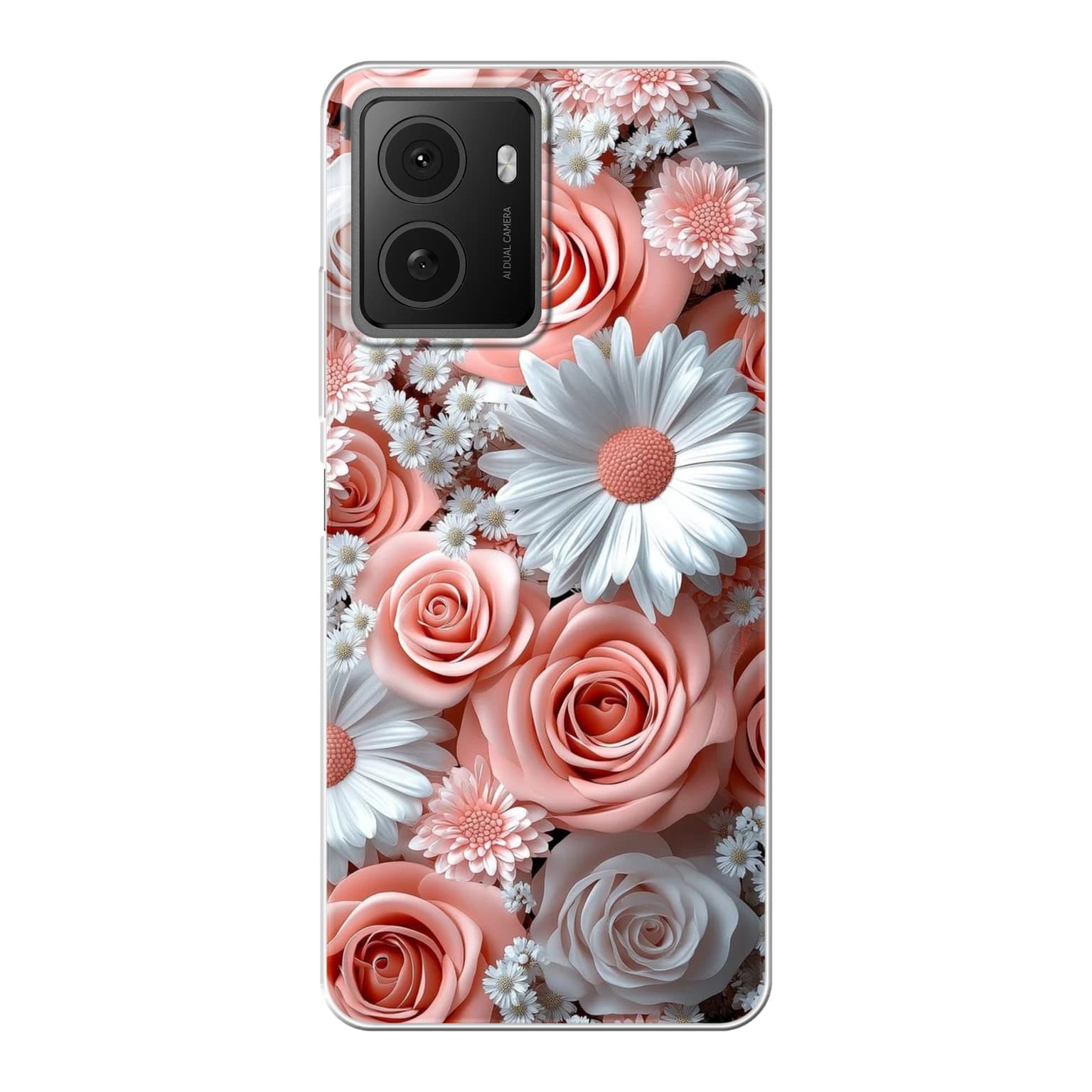 Transparent mjukt skal med namn för HMD Pulse Pro - Motiv: Blushing Petal Bloom Design 2 (tryckt design)