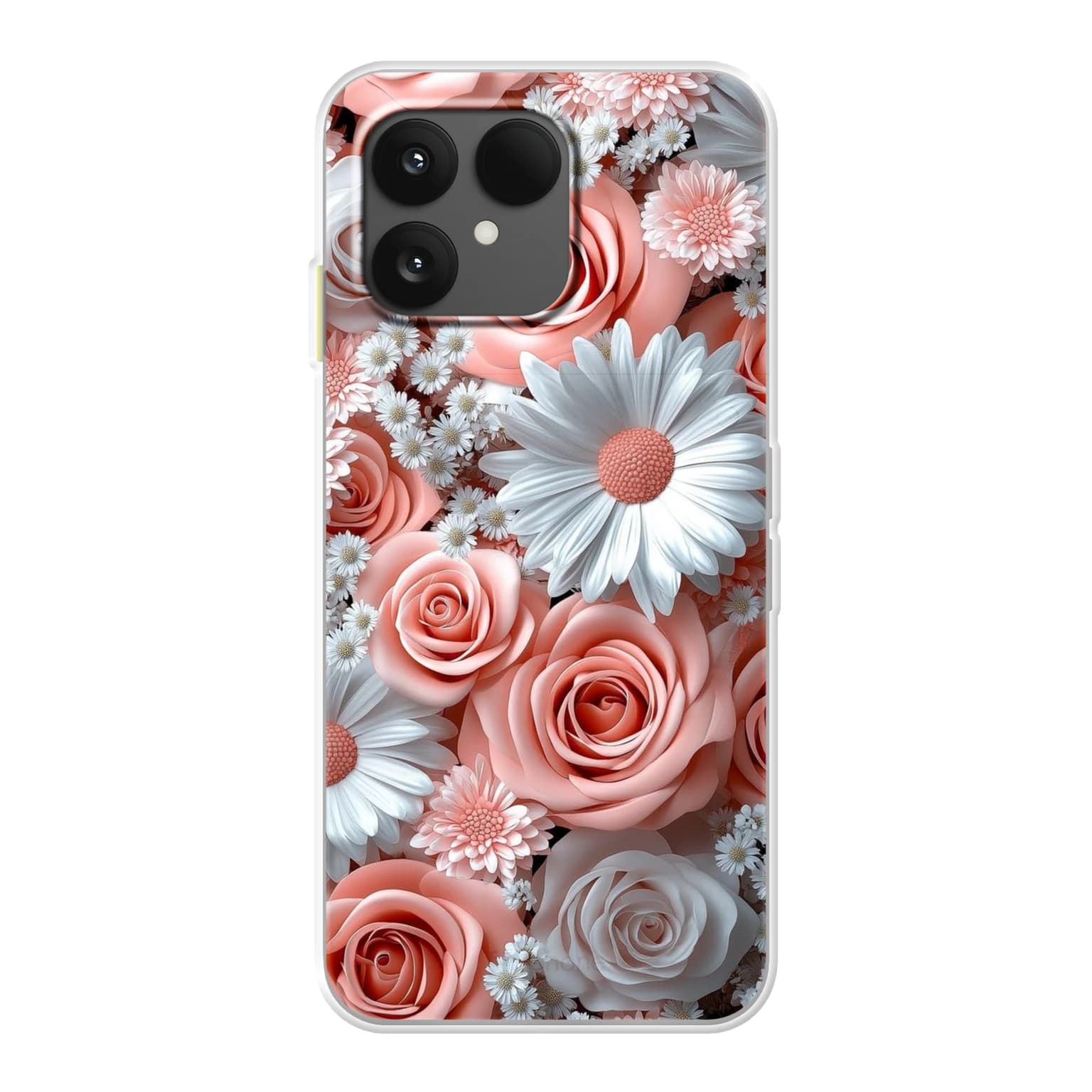 Transparent mjukt skal med namn för Fairphone 6 - Motiv: Blushing Petal Bloom Design 2 (tryckt design)